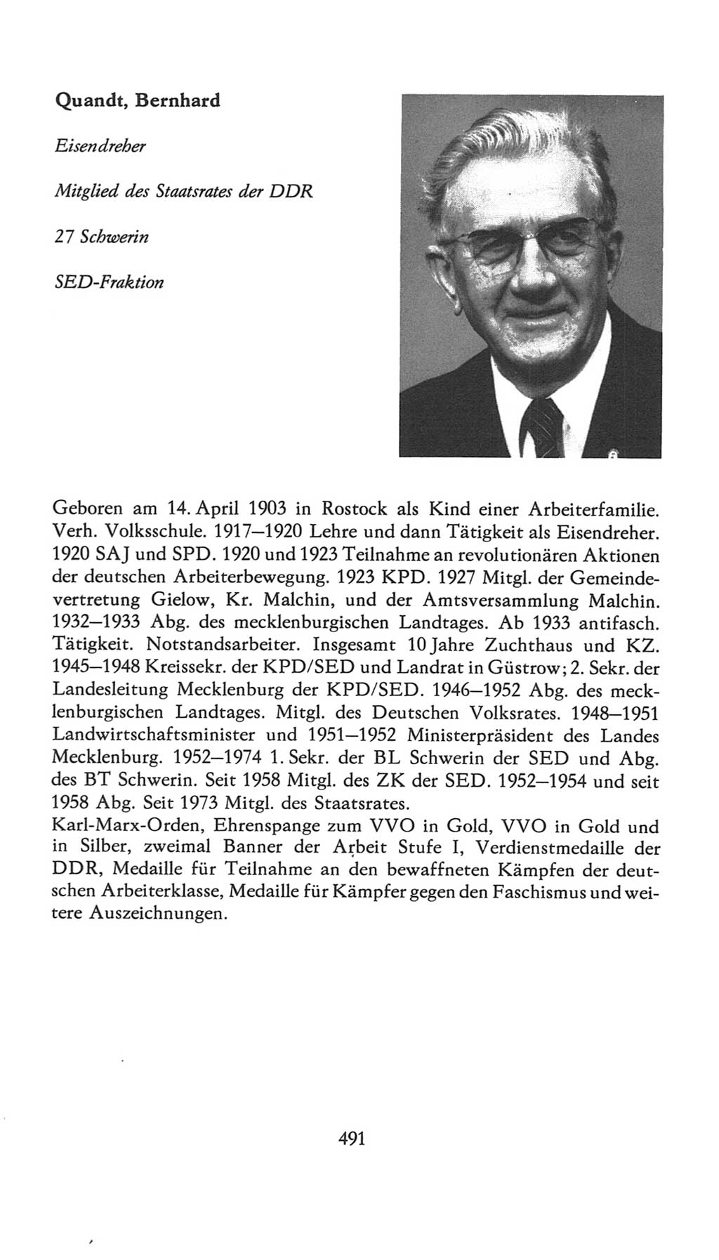 Volkskammer (VK) der Deutschen Demokratischen Republik (DDR), 7. Wahlperiode 1976-1981, Seite 491 (VK. DDR 7. WP. 1976-1981, S. 491)