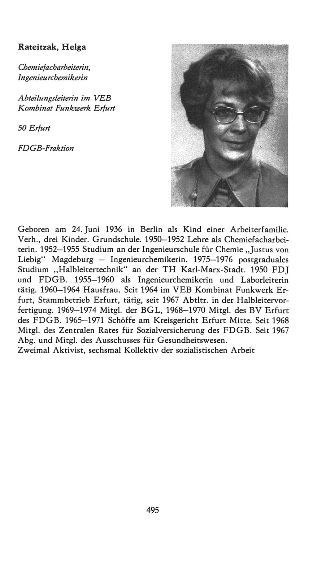 Volkskammer (VK) der Deutschen Demokratischen Republik (DDR), 7. Wahlperiode 1976-1981, Seite 495 (VK. DDR 7. WP. 1976-1981, S. 495)