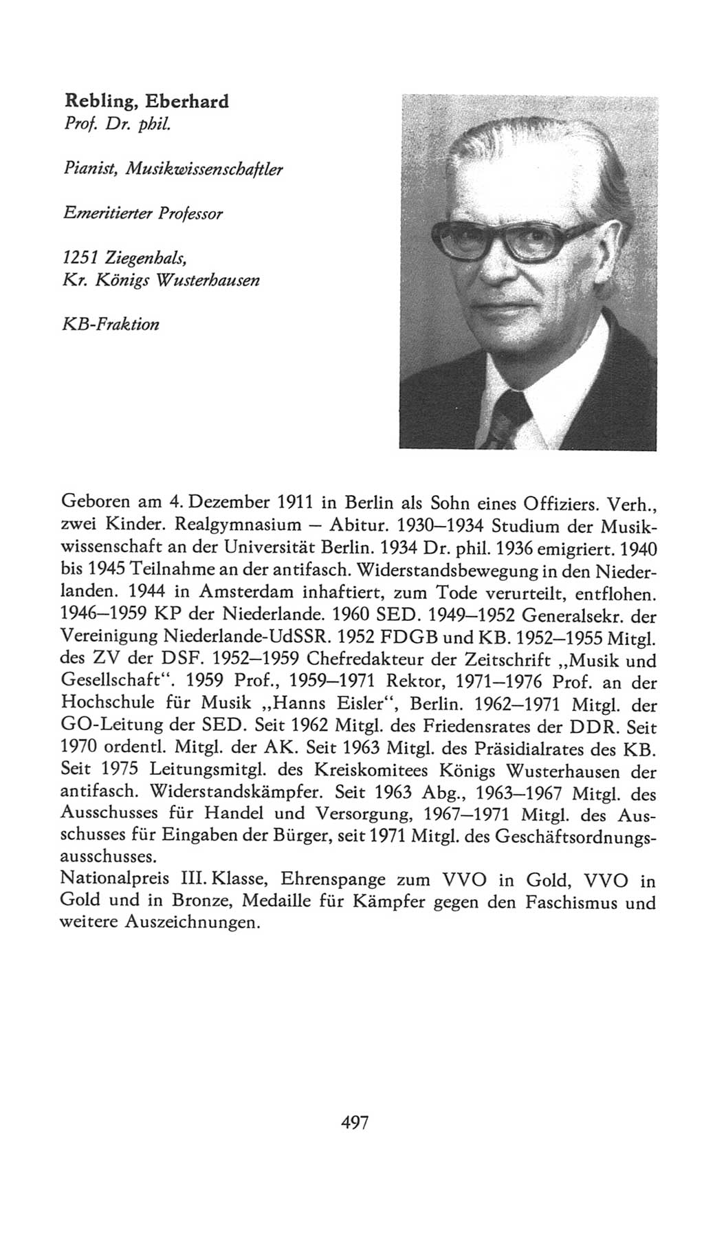 Volkskammer (VK) der Deutschen Demokratischen Republik (DDR), 7. Wahlperiode 1976-1981, Seite 497 (VK. DDR 7. WP. 1976-1981, S. 497)