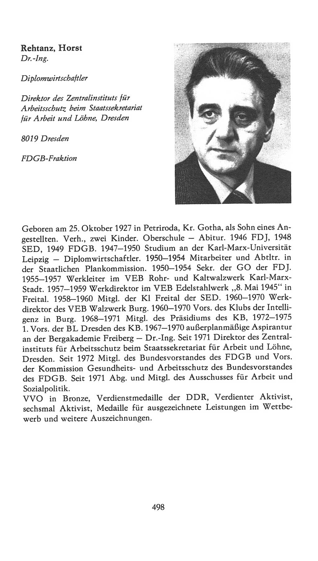 Volkskammer (VK) der Deutschen Demokratischen Republik (DDR), 7. Wahlperiode 1976-1981, Seite 498 (VK. DDR 7. WP. 1976-1981, S. 498)