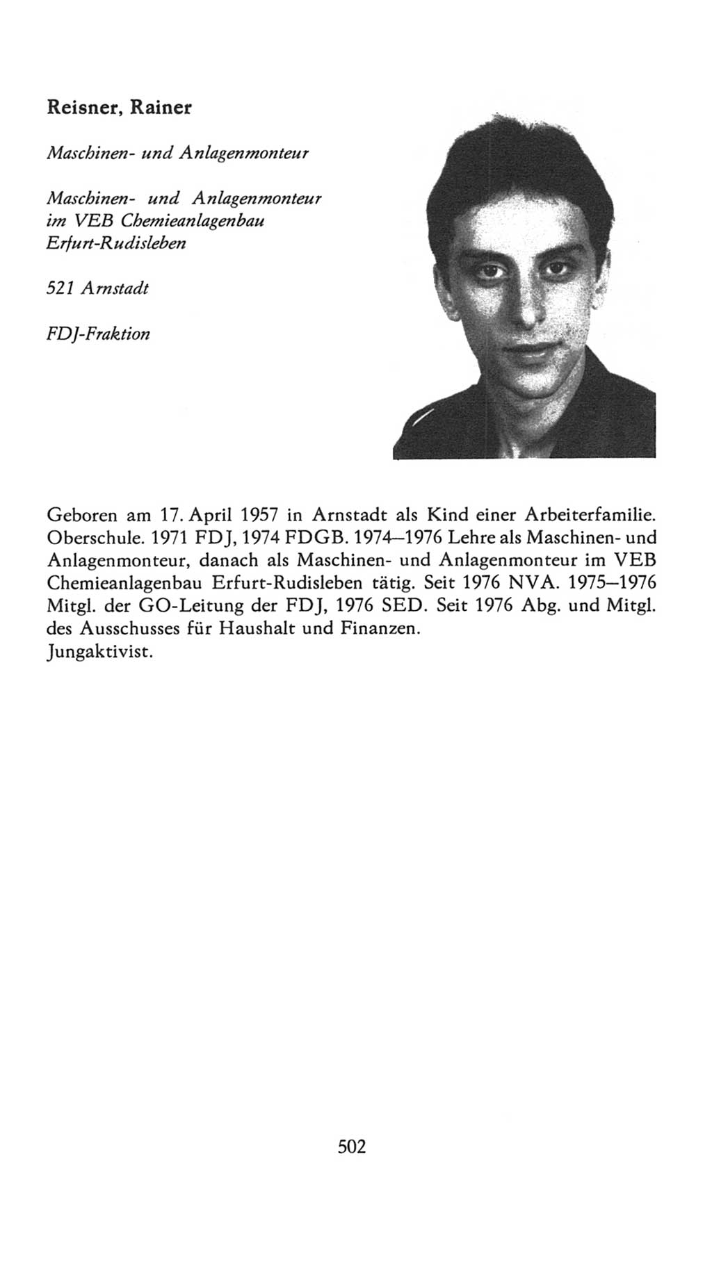 Volkskammer (VK) der Deutschen Demokratischen Republik (DDR), 7. Wahlperiode 1976-1981, Seite 502 (VK. DDR 7. WP. 1976-1981, S. 502)