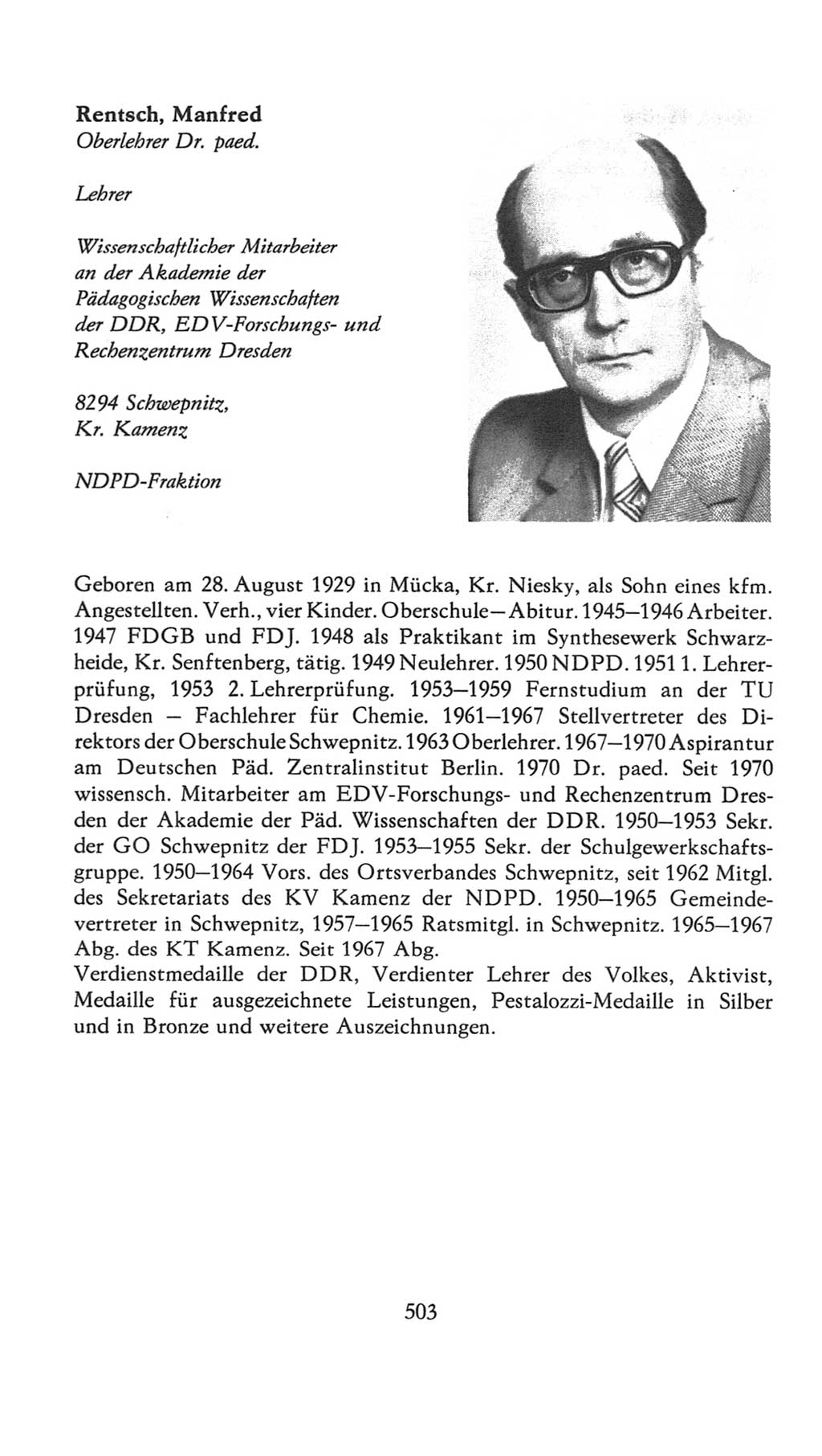 Volkskammer (VK) der Deutschen Demokratischen Republik (DDR), 7. Wahlperiode 1976-1981, Seite 503 (VK. DDR 7. WP. 1976-1981, S. 503)