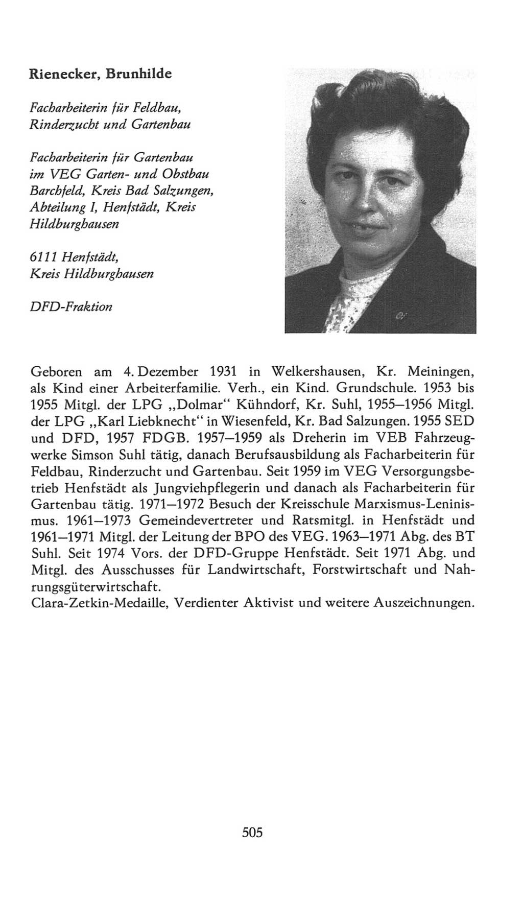 Volkskammer (VK) der Deutschen Demokratischen Republik (DDR), 7. Wahlperiode 1976-1981, Seite 505 (VK. DDR 7. WP. 1976-1981, S. 505)