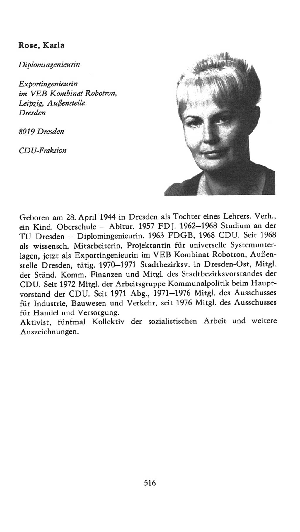 Volkskammer (VK) der Deutschen Demokratischen Republik (DDR), 7. Wahlperiode 1976-1981, Seite 516 (VK. DDR 7. WP. 1976-1981, S. 516)