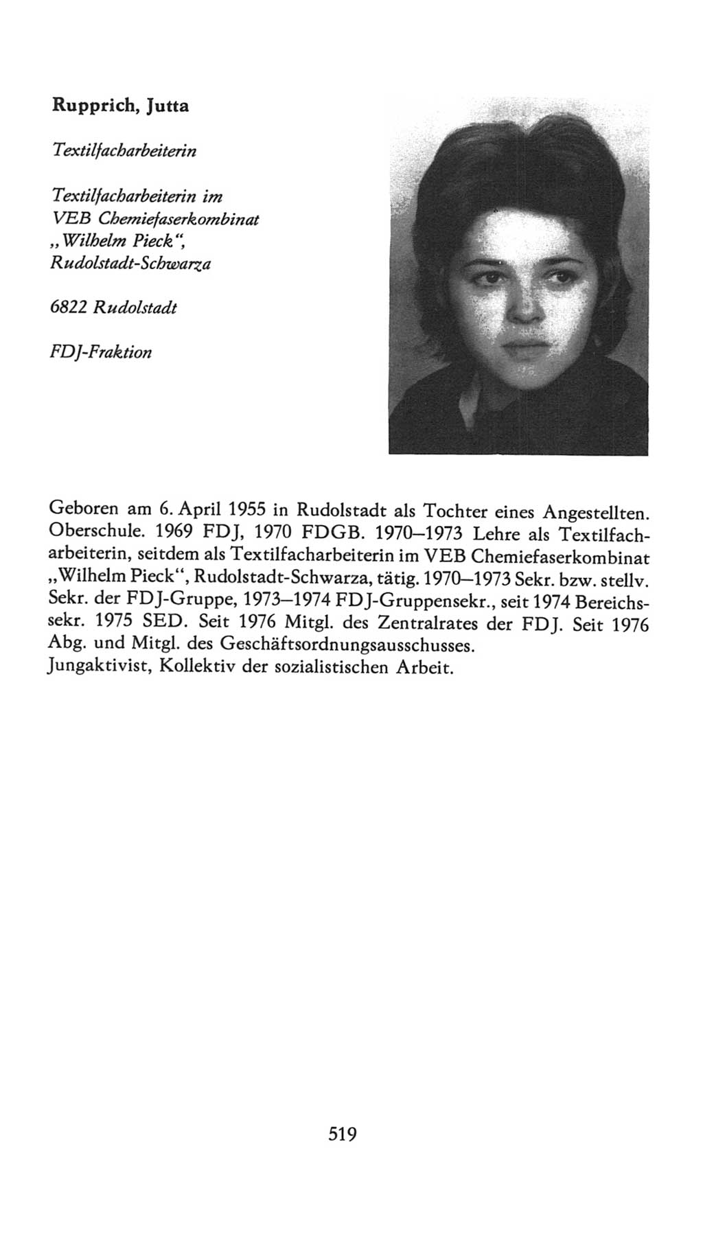 Volkskammer (VK) der Deutschen Demokratischen Republik (DDR), 7. Wahlperiode 1976-1981, Seite 519 (VK. DDR 7. WP. 1976-1981, S. 519)