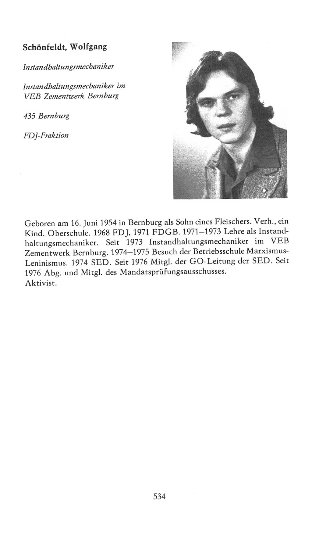 Volkskammer (VK) der Deutschen Demokratischen Republik (DDR), 7. Wahlperiode 1976-1981, Seite 534 (VK. DDR 7. WP. 1976-1981, S. 534)