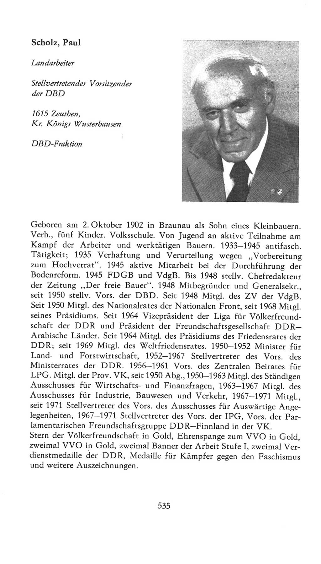 Volkskammer (VK) der Deutschen Demokratischen Republik (DDR), 7. Wahlperiode 1976-1981, Seite 535 (VK. DDR 7. WP. 1976-1981, S. 535)