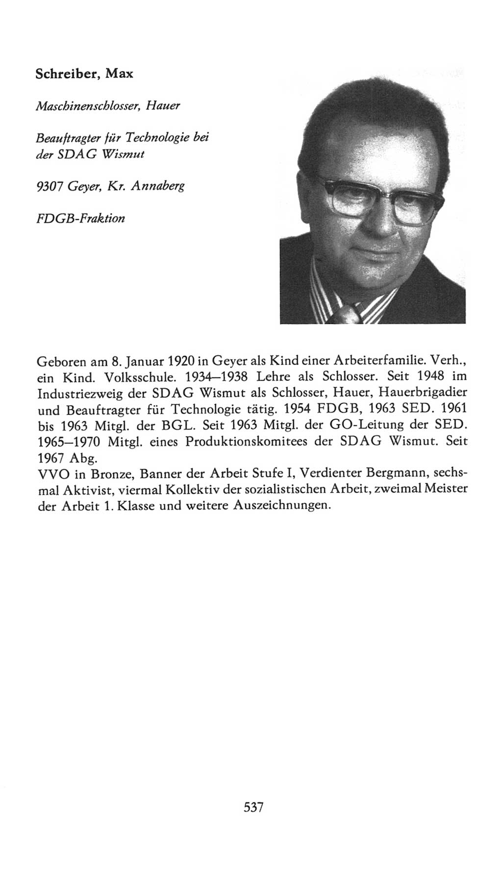 Volkskammer (VK) der Deutschen Demokratischen Republik (DDR), 7. Wahlperiode 1976-1981, Seite 537 (VK. DDR 7. WP. 1976-1981, S. 537)