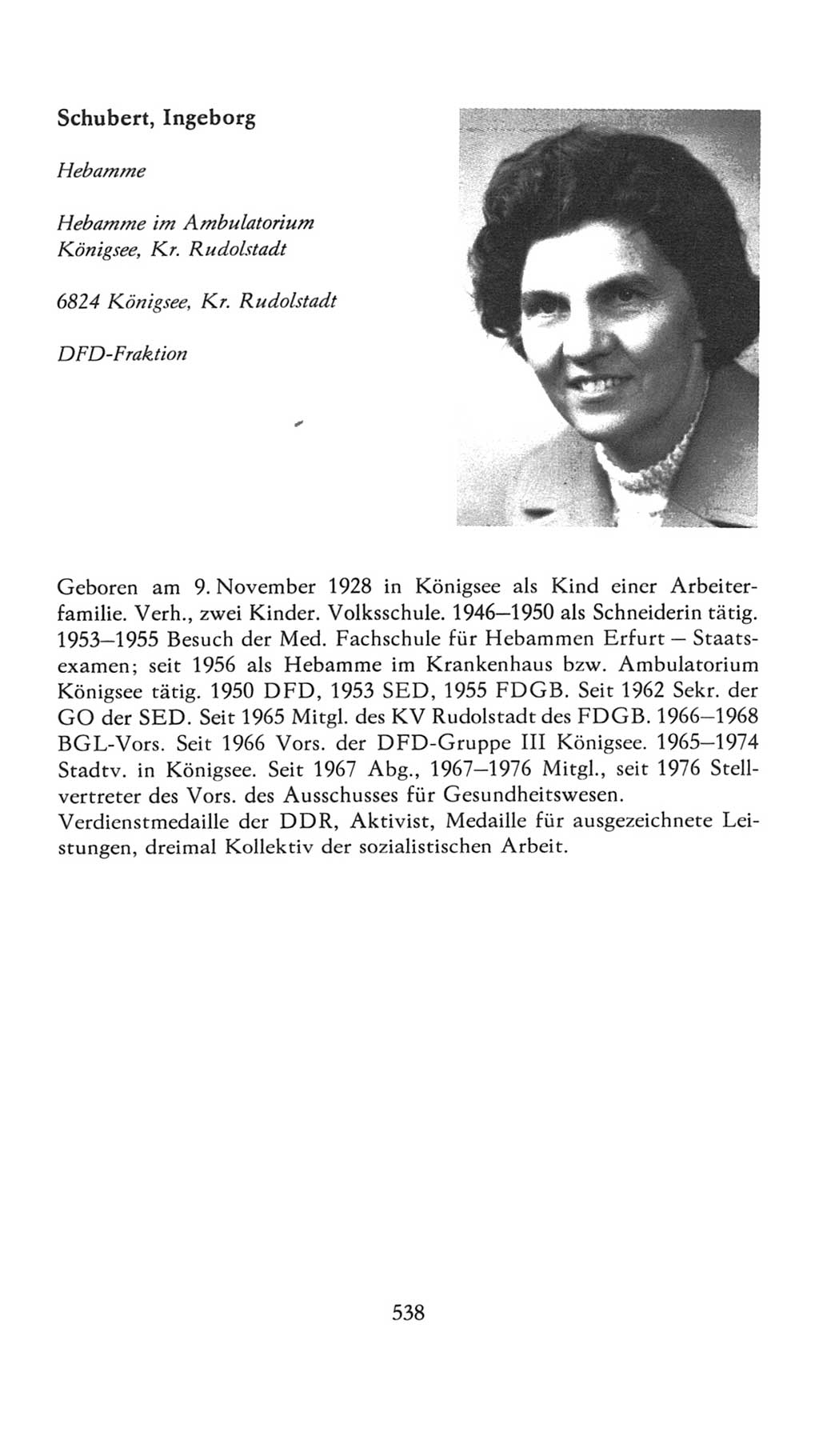 Volkskammer (VK) der Deutschen Demokratischen Republik (DDR), 7. Wahlperiode 1976-1981, Seite 538 (VK. DDR 7. WP. 1976-1981, S. 538)