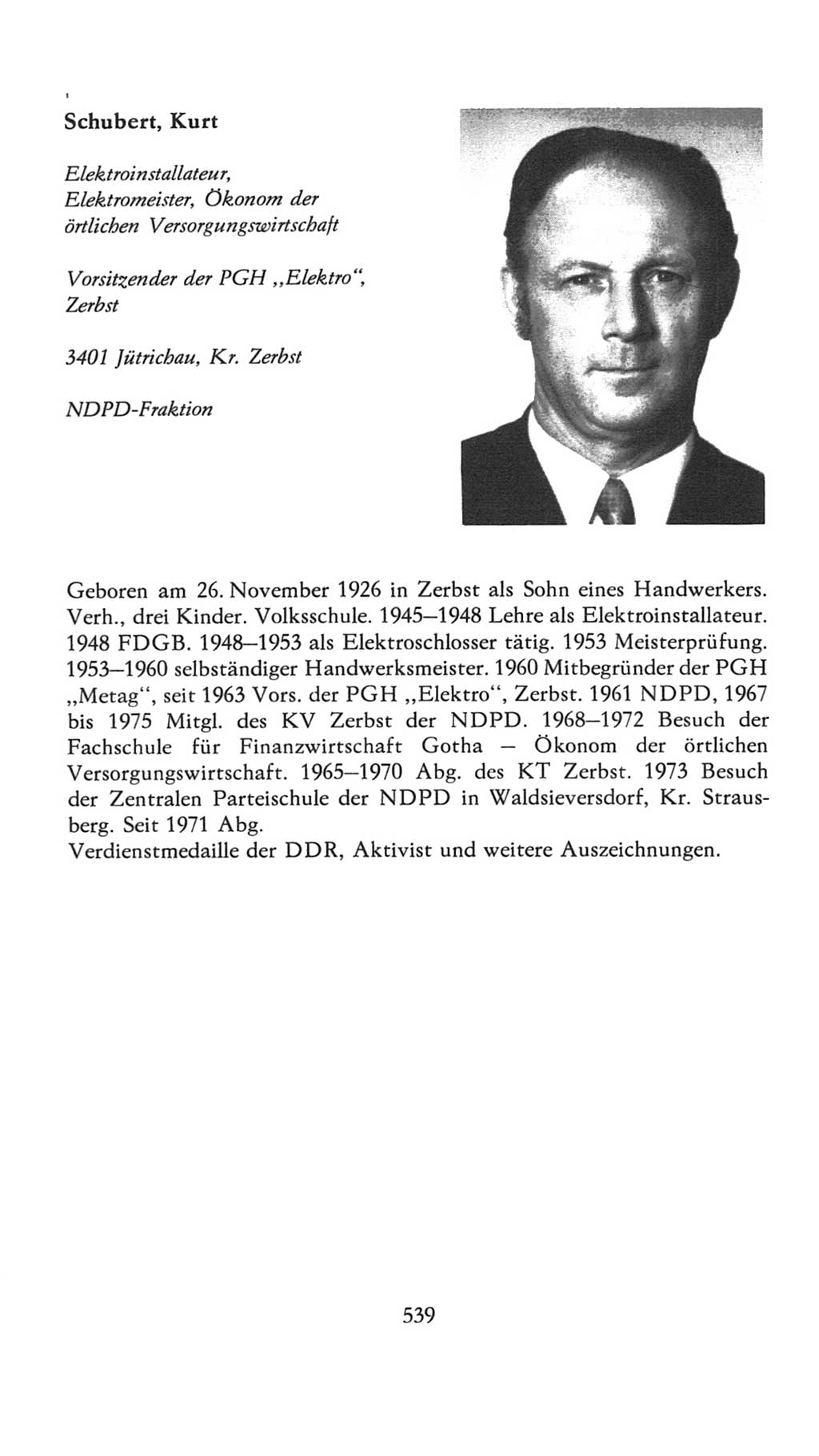 Volkskammer (VK) der Deutschen Demokratischen Republik (DDR), 7. Wahlperiode 1976-1981, Seite 539 (VK. DDR 7. WP. 1976-1981, S. 539)