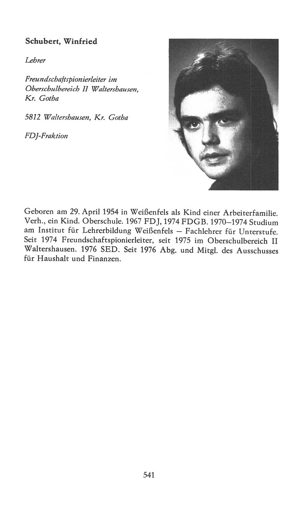 Volkskammer (VK) der Deutschen Demokratischen Republik (DDR), 7. Wahlperiode 1976-1981, Seite 541 (VK. DDR 7. WP. 1976-1981, S. 541)