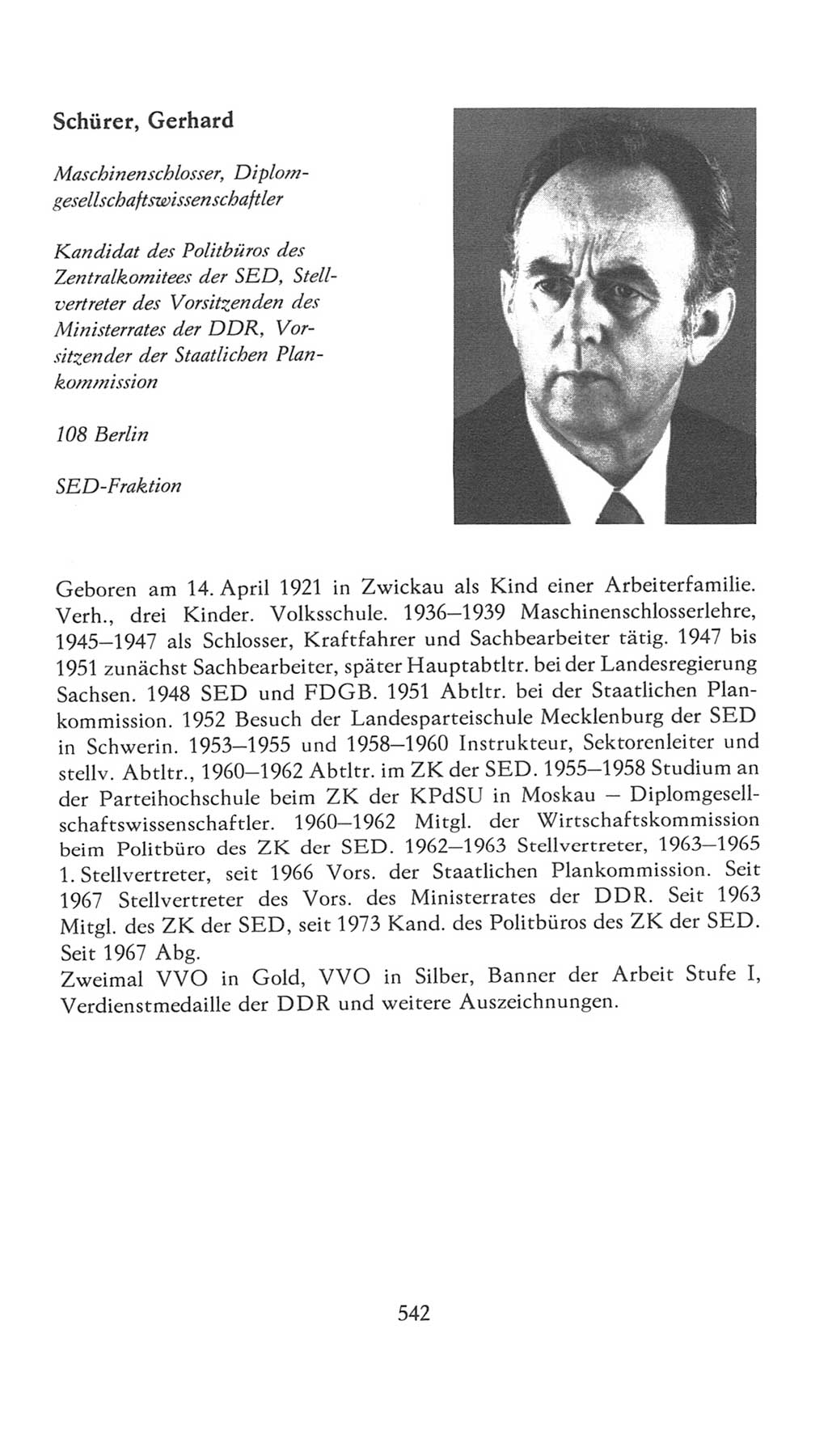 Volkskammer (VK) der Deutschen Demokratischen Republik (DDR), 7. Wahlperiode 1976-1981, Seite 542 (VK. DDR 7. WP. 1976-1981, S. 542)
