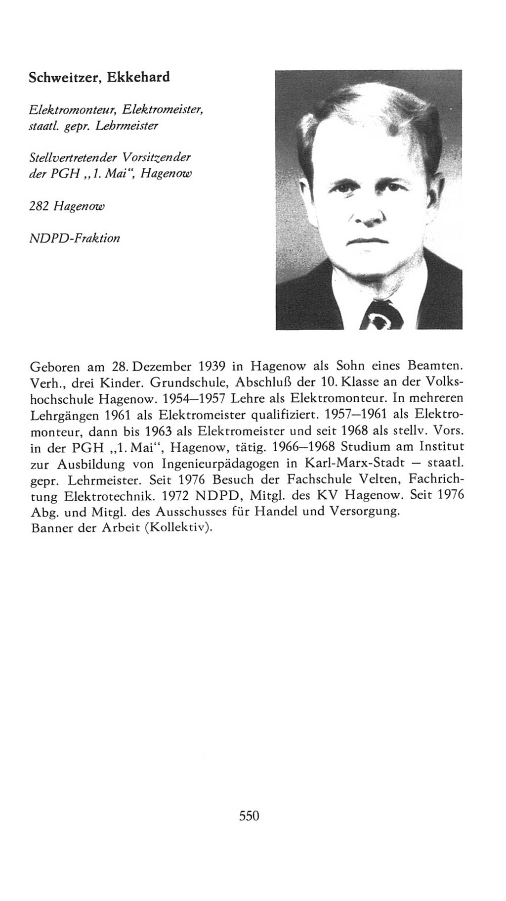 Volkskammer (VK) der Deutschen Demokratischen Republik (DDR), 7. Wahlperiode 1976-1981, Seite 550 (VK. DDR 7. WP. 1976-1981, S. 550)