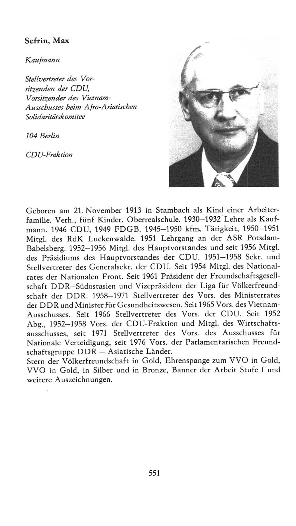 Volkskammer (VK) der Deutschen Demokratischen Republik (DDR), 7. Wahlperiode 1976-1981, Seite 551 (VK. DDR 7. WP. 1976-1981, S. 551)