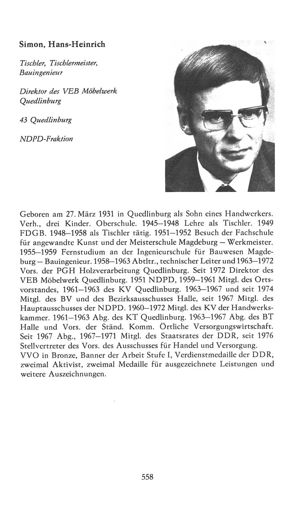 Volkskammer (VK) der Deutschen Demokratischen Republik (DDR), 7. Wahlperiode 1976-1981, Seite 558 (VK. DDR 7. WP. 1976-1981, S. 558)