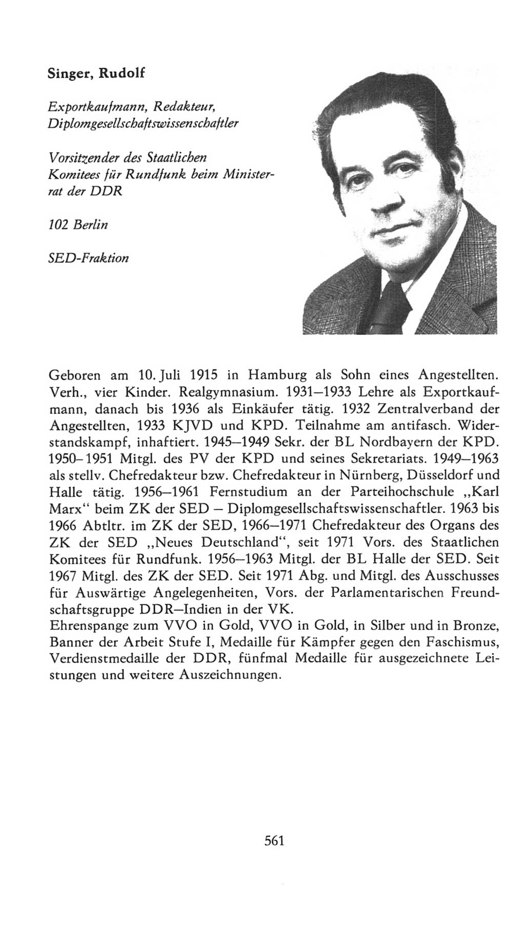 Volkskammer (VK) der Deutschen Demokratischen Republik (DDR), 7. Wahlperiode 1976-1981, Seite 561 (VK. DDR 7. WP. 1976-1981, S. 561)