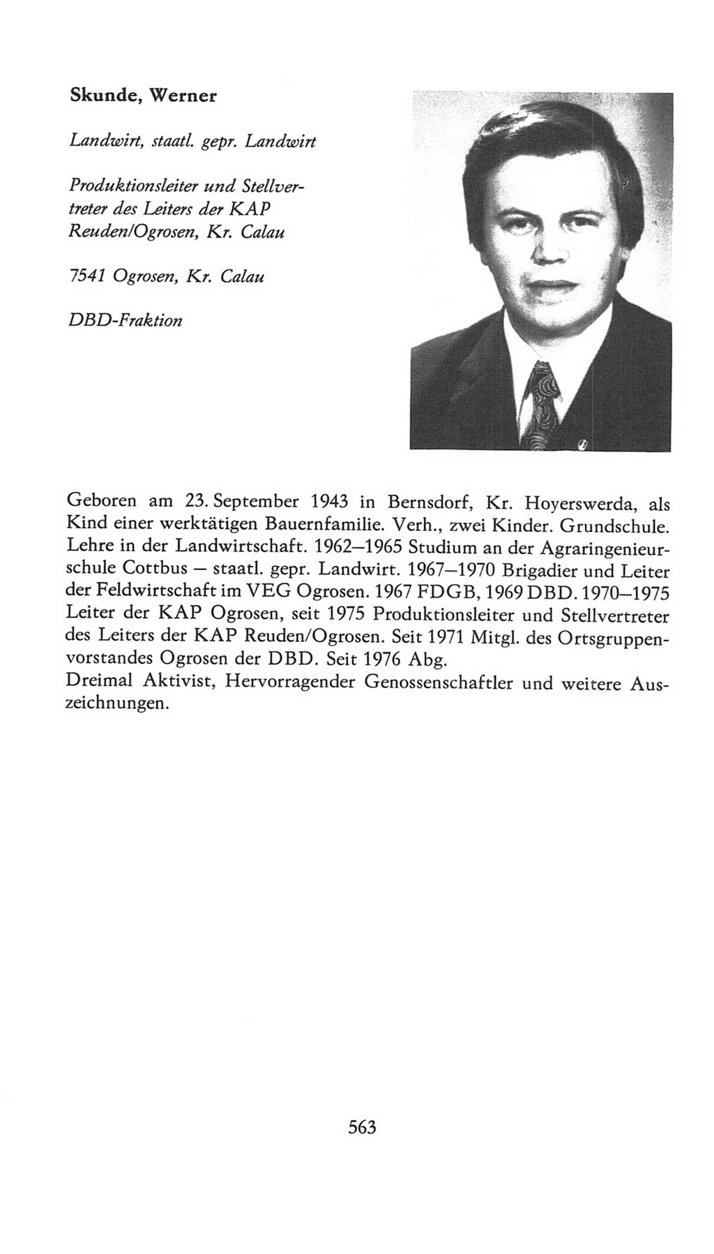 Volkskammer (VK) der Deutschen Demokratischen Republik (DDR), 7. Wahlperiode 1976-1981, Seite 563 (VK. DDR 7. WP. 1976-1981, S. 563)