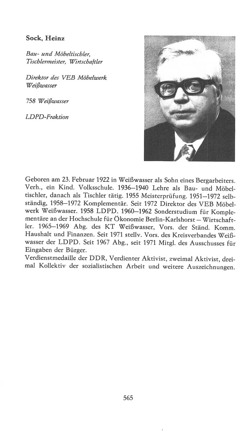 Volkskammer (VK) der Deutschen Demokratischen Republik (DDR), 7. Wahlperiode 1976-1981, Seite 565 (VK. DDR 7. WP. 1976-1981, S. 565)