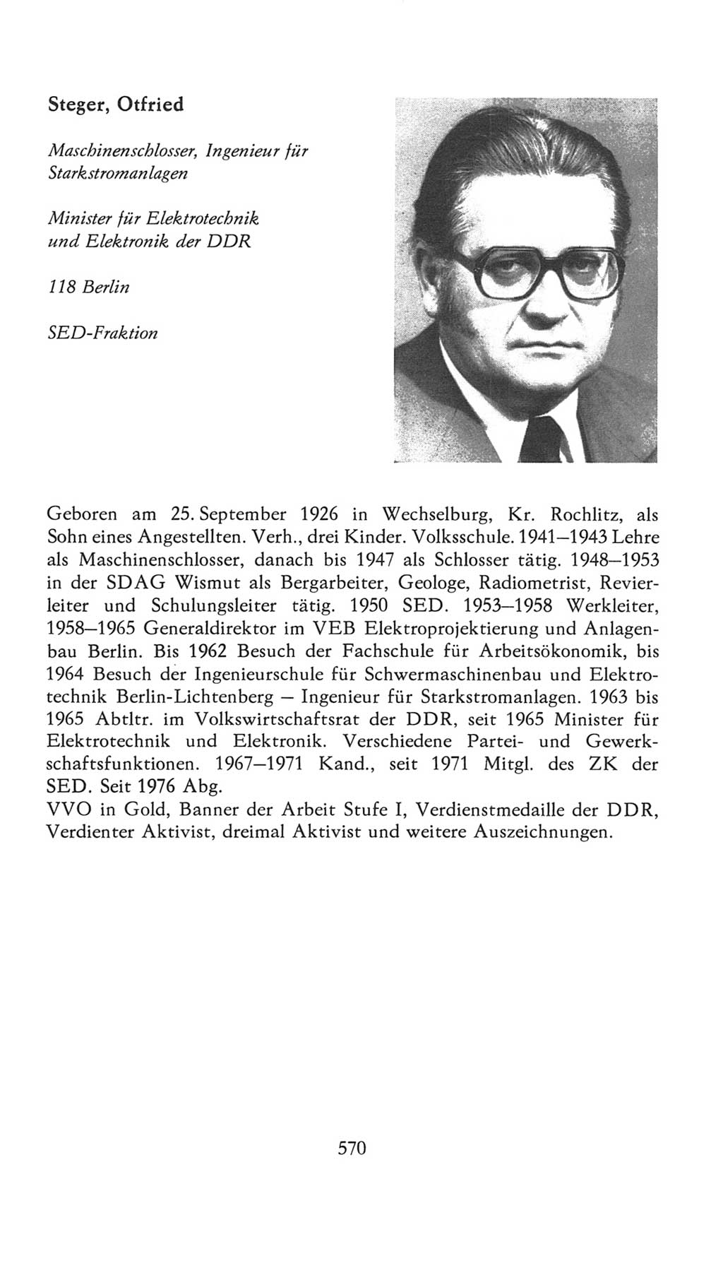 Volkskammer (VK) der Deutschen Demokratischen Republik (DDR), 7. Wahlperiode 1976-1981, Seite 570 (VK. DDR 7. WP. 1976-1981, S. 570)