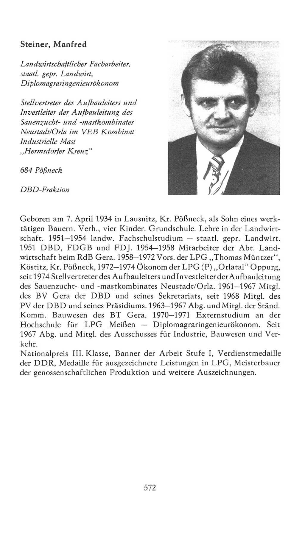 Volkskammer (VK) der Deutschen Demokratischen Republik (DDR), 7. Wahlperiode 1976-1981, Seite 572 (VK. DDR 7. WP. 1976-1981, S. 572)