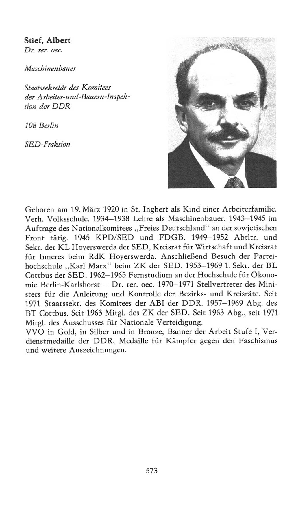 Volkskammer (VK) der Deutschen Demokratischen Republik (DDR), 7. Wahlperiode 1976-1981, Seite 573 (VK. DDR 7. WP. 1976-1981, S. 573)