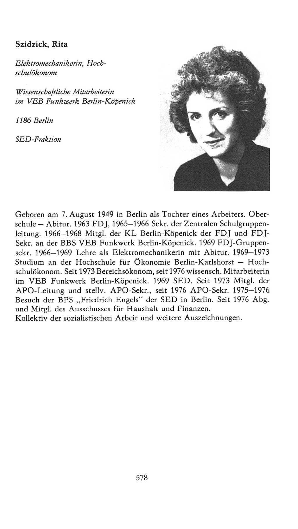 Volkskammer (VK) der Deutschen Demokratischen Republik (DDR), 7. Wahlperiode 1976-1981, Seite 578 (VK. DDR 7. WP. 1976-1981, S. 578)