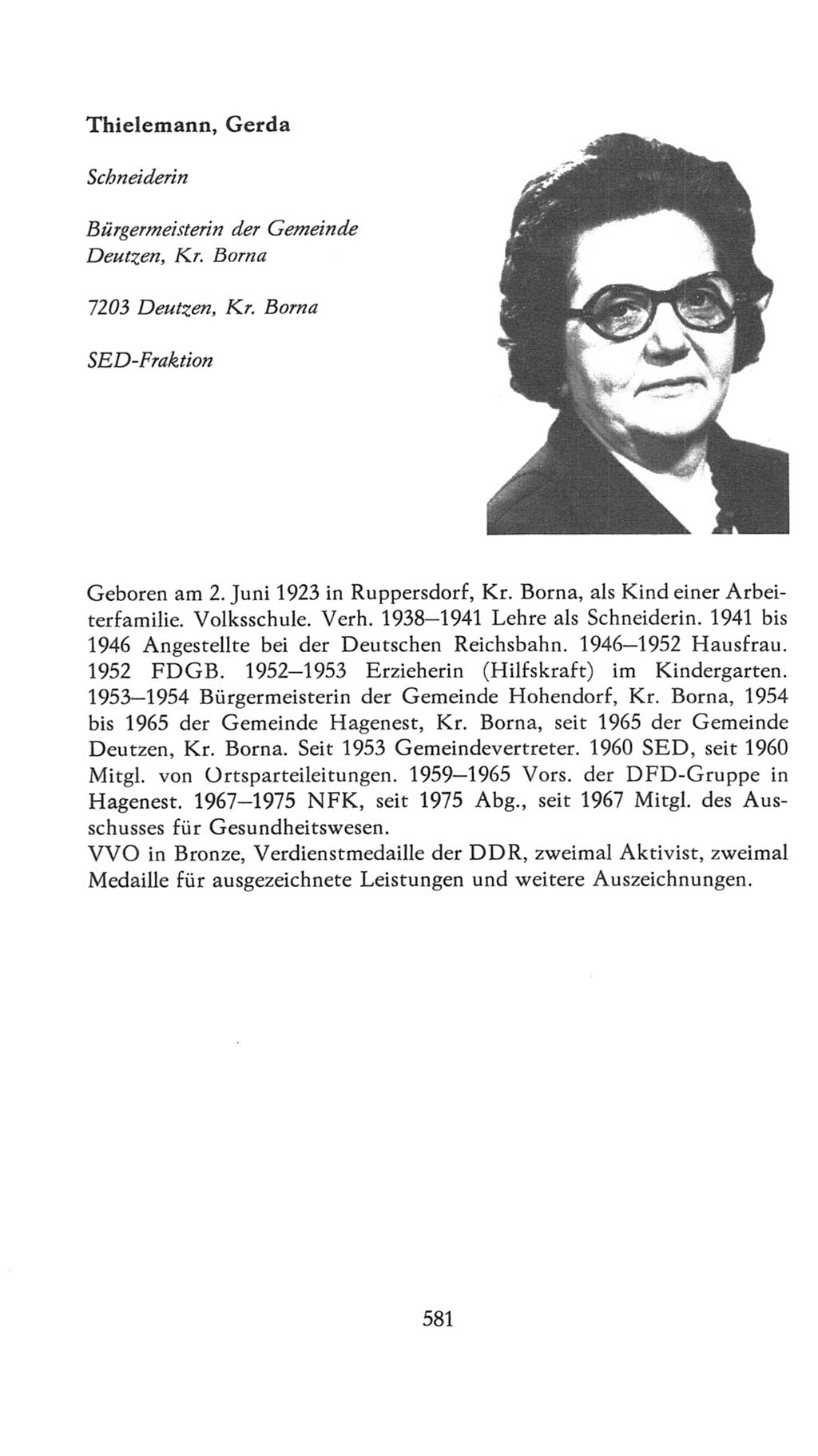 Volkskammer (VK) der Deutschen Demokratischen Republik (DDR), 7. Wahlperiode 1976-1981, Seite 581 (VK. DDR 7. WP. 1976-1981, S. 581)