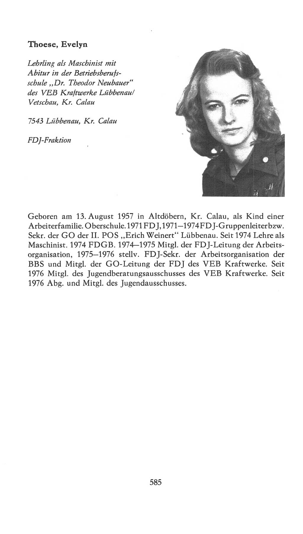 Volkskammer (VK) der Deutschen Demokratischen Republik (DDR), 7. Wahlperiode 1976-1981, Seite 585 (VK. DDR 7. WP. 1976-1981, S. 585)
