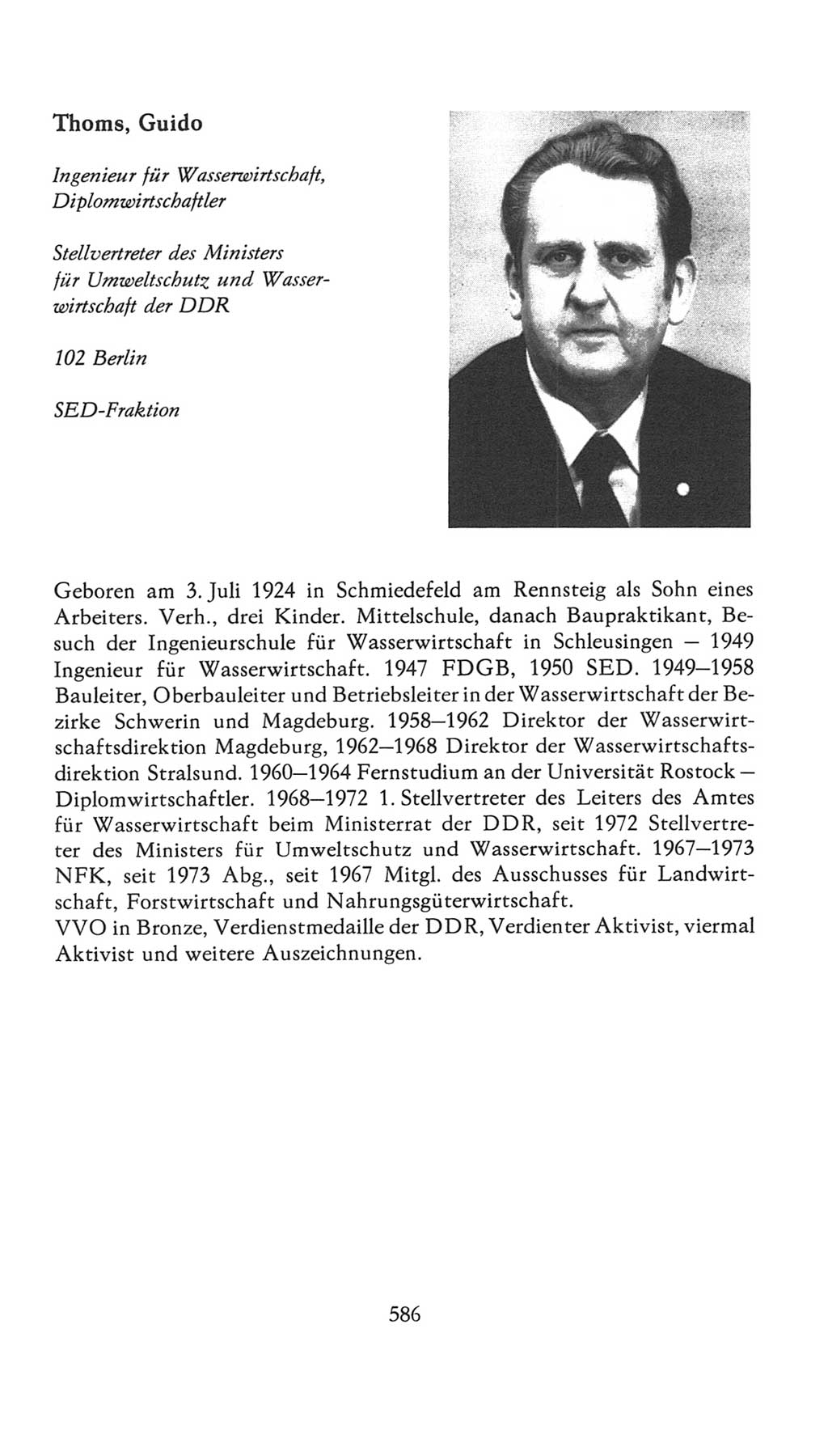 Volkskammer (VK) der Deutschen Demokratischen Republik (DDR), 7. Wahlperiode 1976-1981, Seite 586 (VK. DDR 7. WP. 1976-1981, S. 586)