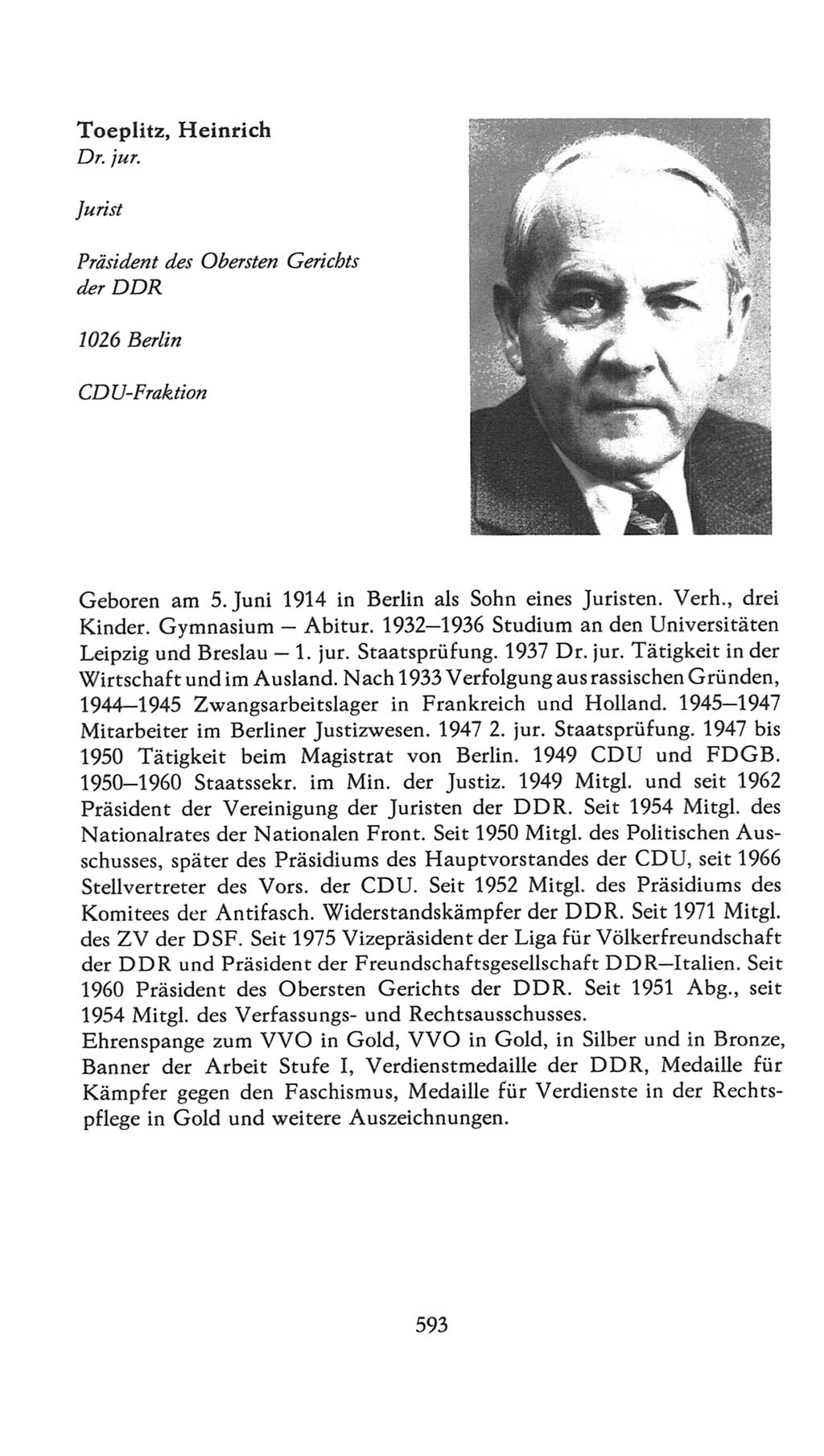 Volkskammer (VK) der Deutschen Demokratischen Republik (DDR), 7. Wahlperiode 1976-1981, Seite 593 (VK. DDR 7. WP. 1976-1981, S. 593)