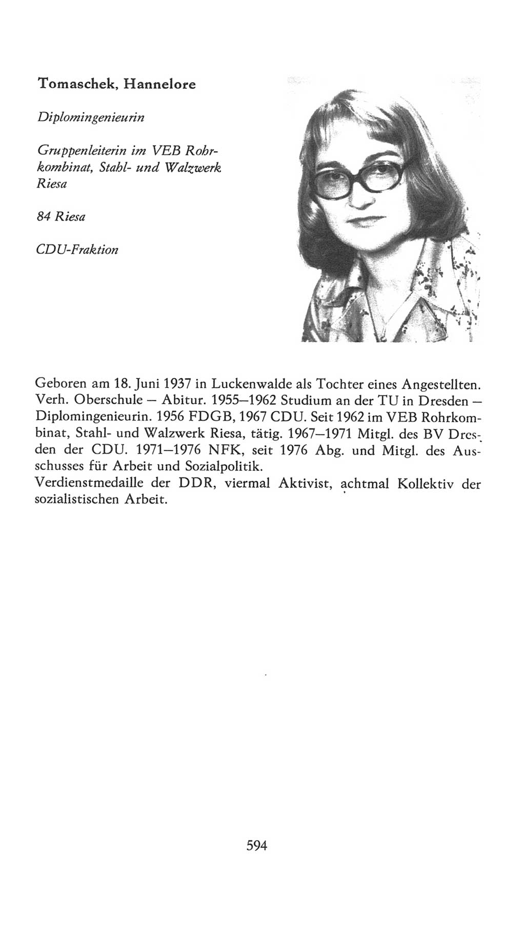 Volkskammer (VK) der Deutschen Demokratischen Republik (DDR), 7. Wahlperiode 1976-1981, Seite 594 (VK. DDR 7. WP. 1976-1981, S. 594)