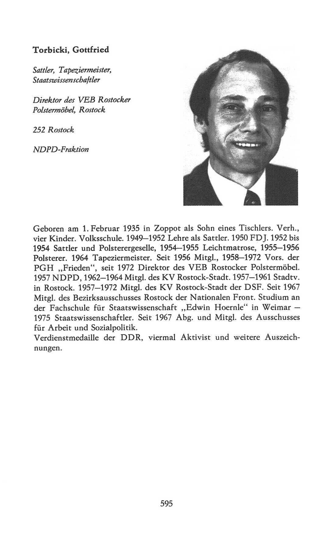 Volkskammer (VK) der Deutschen Demokratischen Republik (DDR), 7. Wahlperiode 1976-1981, Seite 595 (VK. DDR 7. WP. 1976-1981, S. 595)