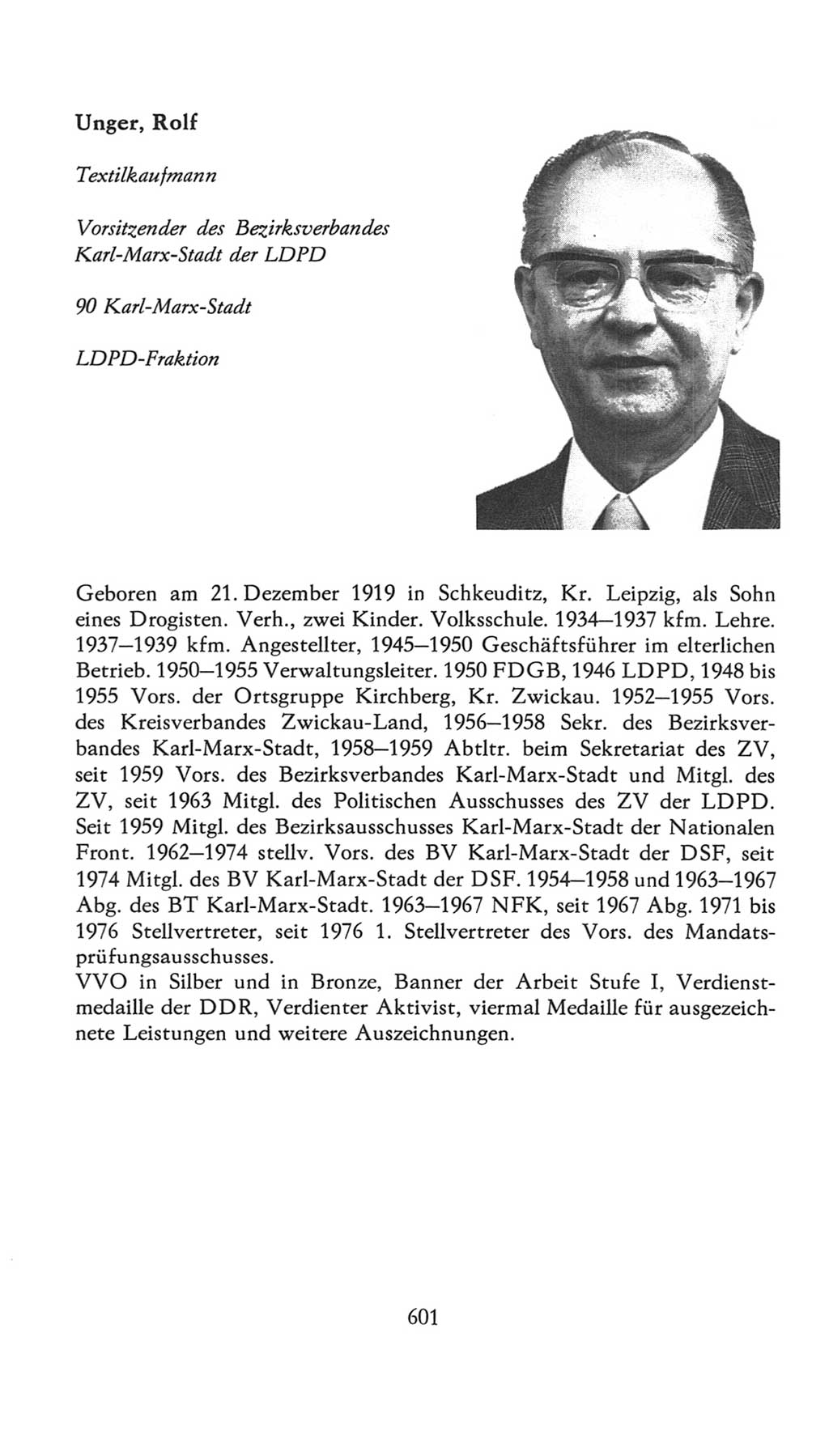 Volkskammer (VK) der Deutschen Demokratischen Republik (DDR), 7. Wahlperiode 1976-1981, Seite 601 (VK. DDR 7. WP. 1976-1981, S. 601)