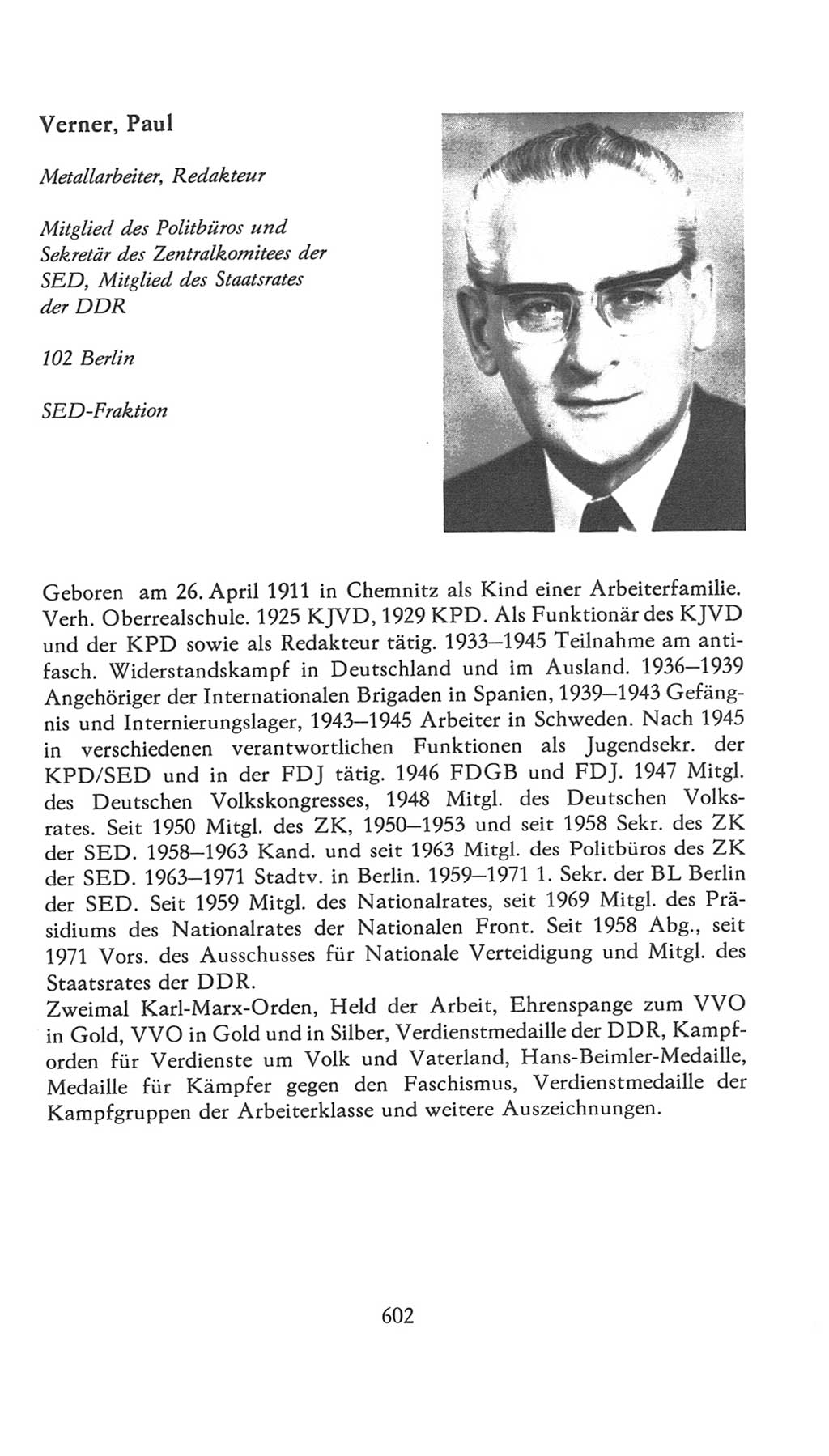 Volkskammer (VK) der Deutschen Demokratischen Republik (DDR), 7. Wahlperiode 1976-1981, Seite 602 (VK. DDR 7. WP. 1976-1981, S. 602)