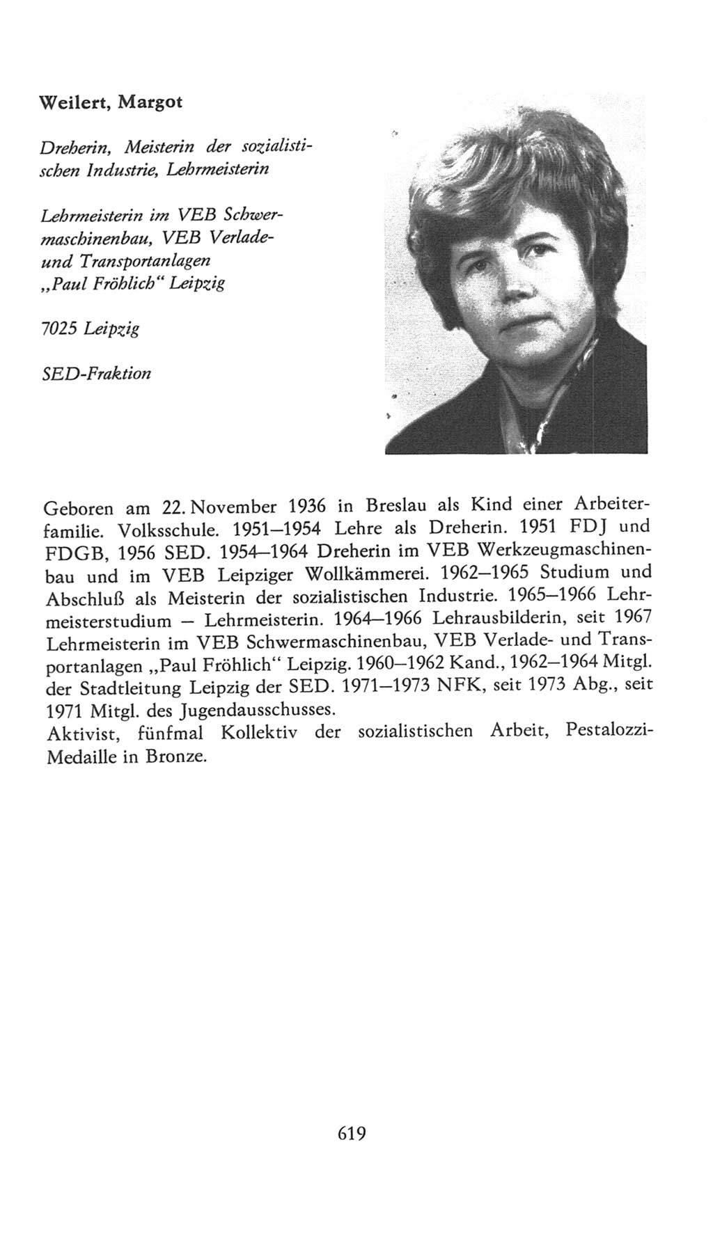 Volkskammer (VK) der Deutschen Demokratischen Republik (DDR), 7. Wahlperiode 1976-1981, Seite 619 (VK. DDR 7. WP. 1976-1981, S. 619)