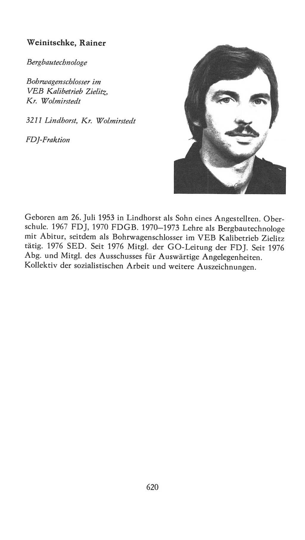 Volkskammer (VK) der Deutschen Demokratischen Republik (DDR), 7. Wahlperiode 1976-1981, Seite 620 (VK. DDR 7. WP. 1976-1981, S. 620)