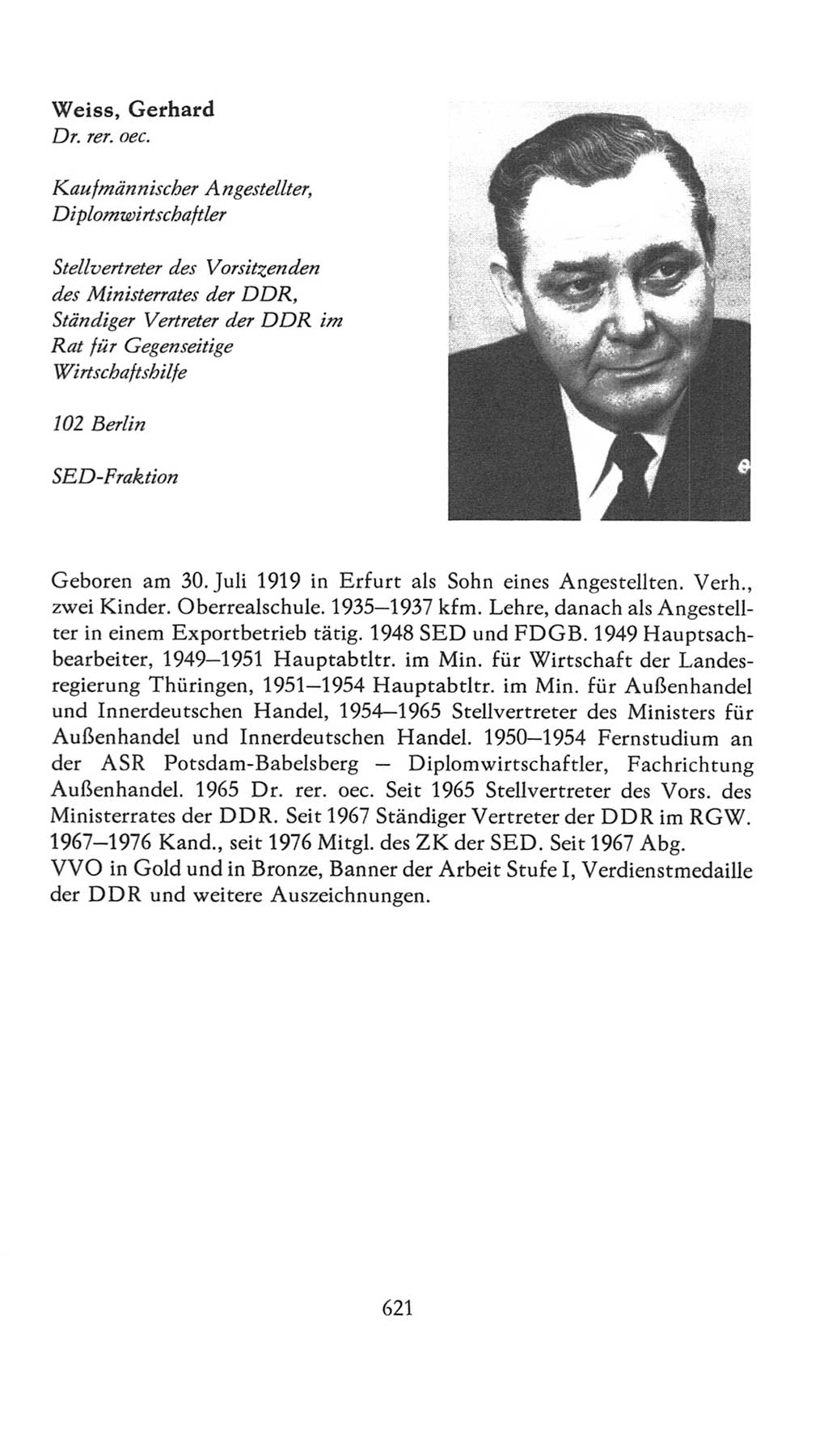 Volkskammer (VK) der Deutschen Demokratischen Republik (DDR), 7. Wahlperiode 1976-1981, Seite 621 (VK. DDR 7. WP. 1976-1981, S. 621)