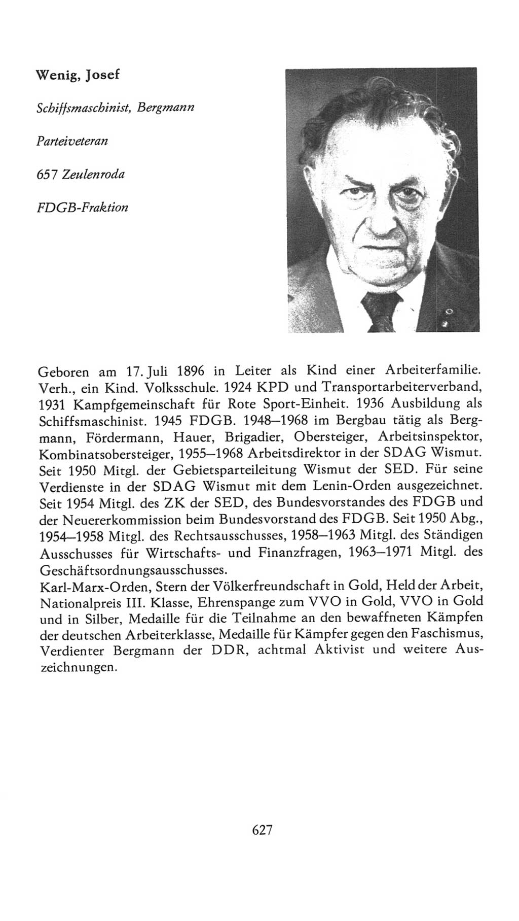 Volkskammer (VK) der Deutschen Demokratischen Republik (DDR), 7. Wahlperiode 1976-1981, Seite 627 (VK. DDR 7. WP. 1976-1981, S. 627)