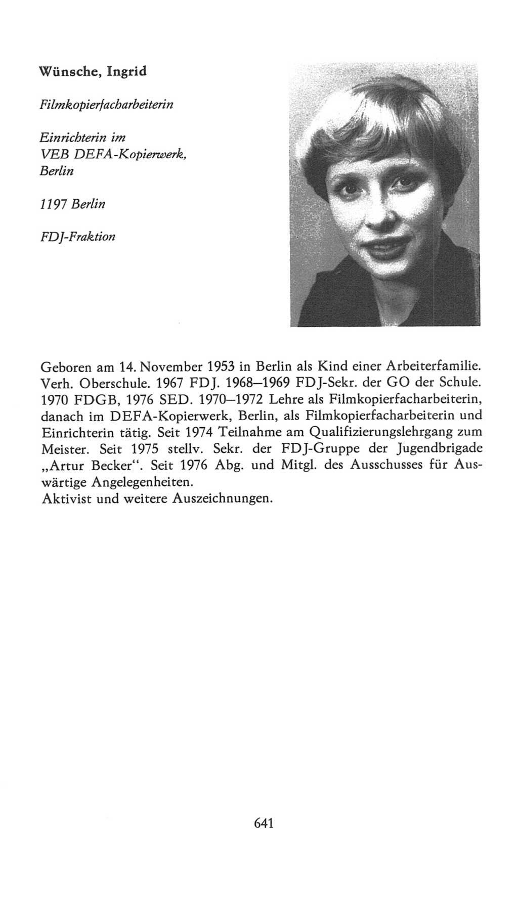 Volkskammer (VK) der Deutschen Demokratischen Republik (DDR), 7. Wahlperiode 1976-1981, Seite 641 (VK. DDR 7. WP. 1976-1981, S. 641)