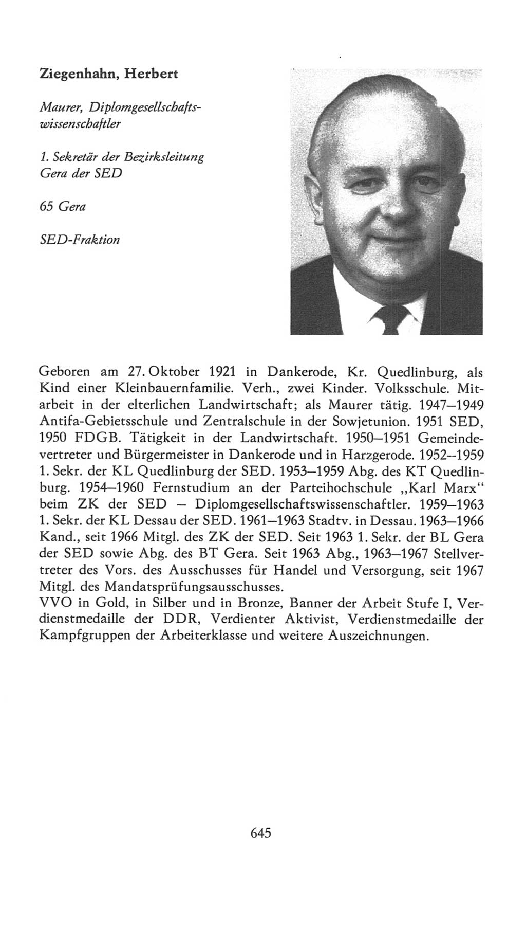 Volkskammer (VK) der Deutschen Demokratischen Republik (DDR), 7. Wahlperiode 1976-1981, Seite 645 (VK. DDR 7. WP. 1976-1981, S. 645)