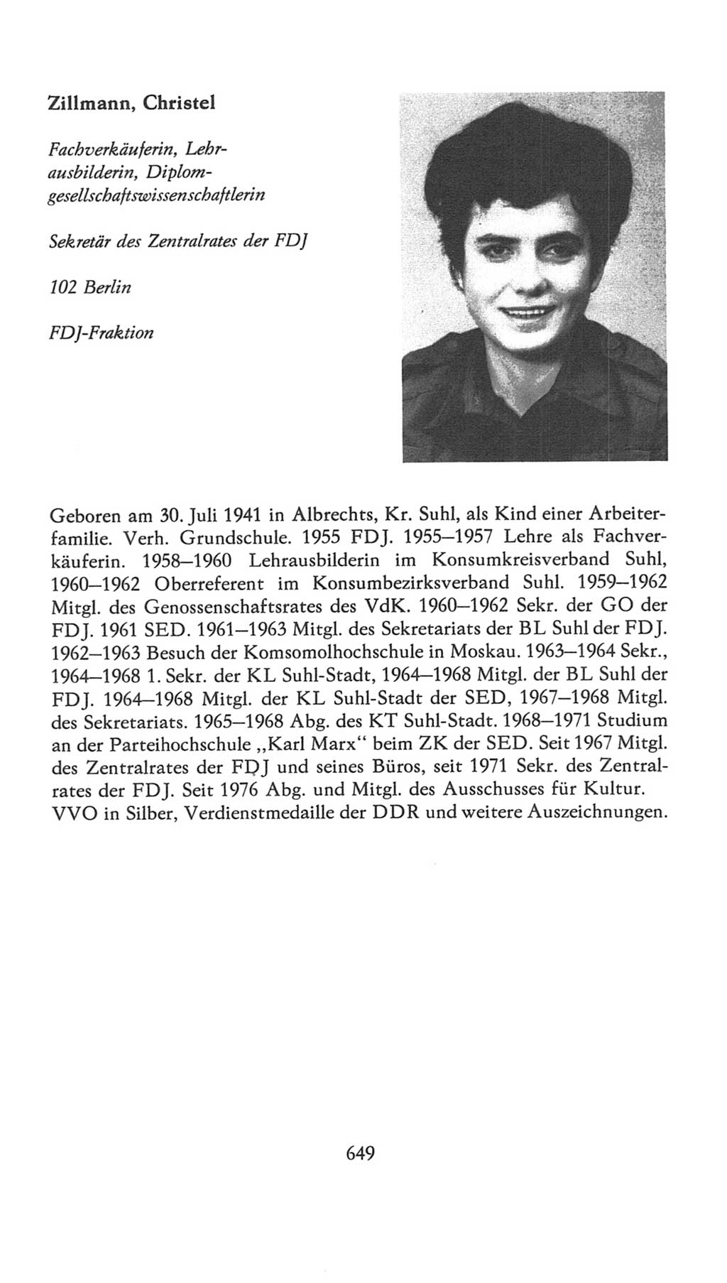 Volkskammer (VK) der Deutschen Demokratischen Republik (DDR), 7. Wahlperiode 1976-1981, Seite 649 (VK. DDR 7. WP. 1976-1981, S. 649)