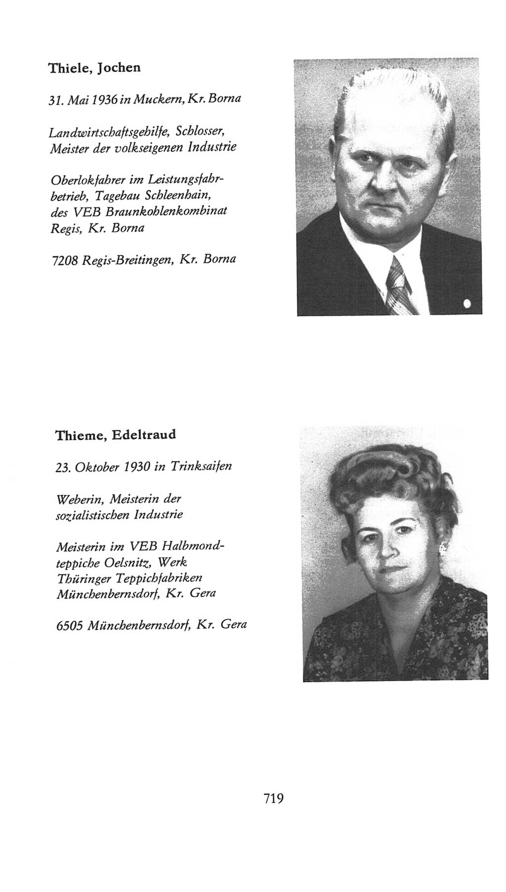Volkskammer (VK) der Deutschen Demokratischen Republik (DDR), 7. Wahlperiode 1976-1981, Seite 719 (VK. DDR 7. WP. 1976-1981, S. 719)