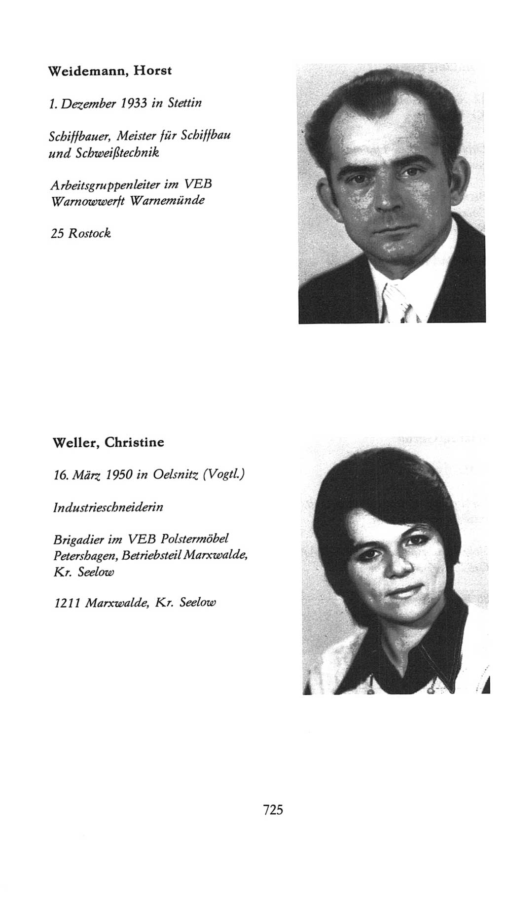 Volkskammer (VK) der Deutschen Demokratischen Republik (DDR), 7. Wahlperiode 1976-1981, Seite 725 (VK. DDR 7. WP. 1976-1981, S. 725)