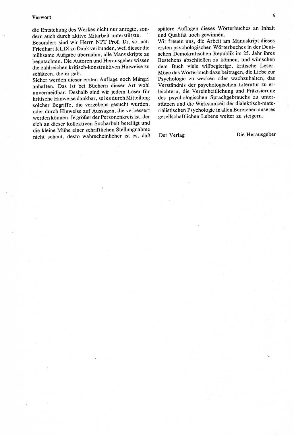 Wörterbuch der Psychologie [Deutsche Demokratische Republik (DDR)] 1976, Seite 6 (Wb. Psych. DDR 1976, S. 6)
