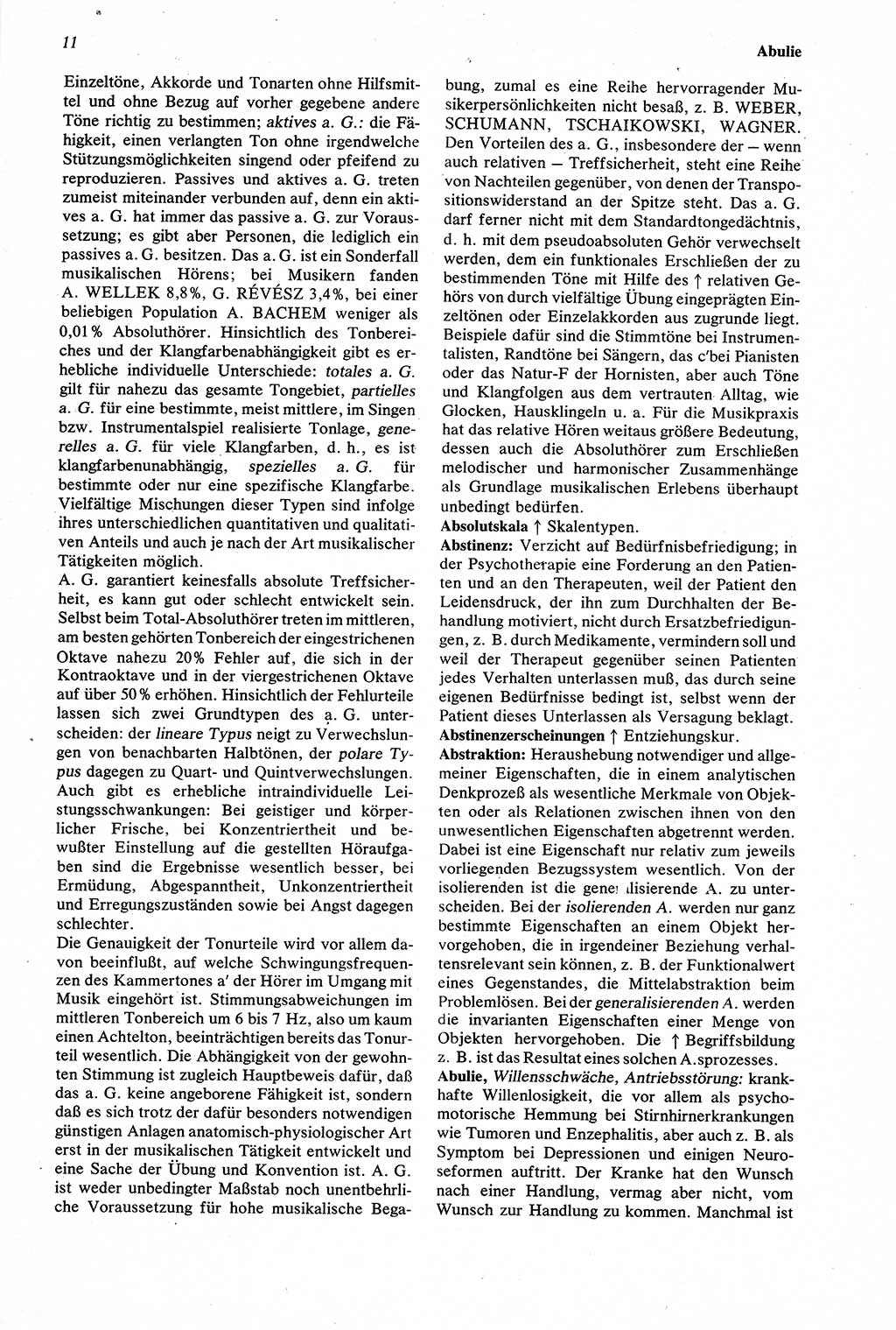 Wörterbuch der Psychologie [Deutsche Demokratische Republik (DDR)] 1976, Seite 11 (Wb. Psych. DDR 1976, S. 11)