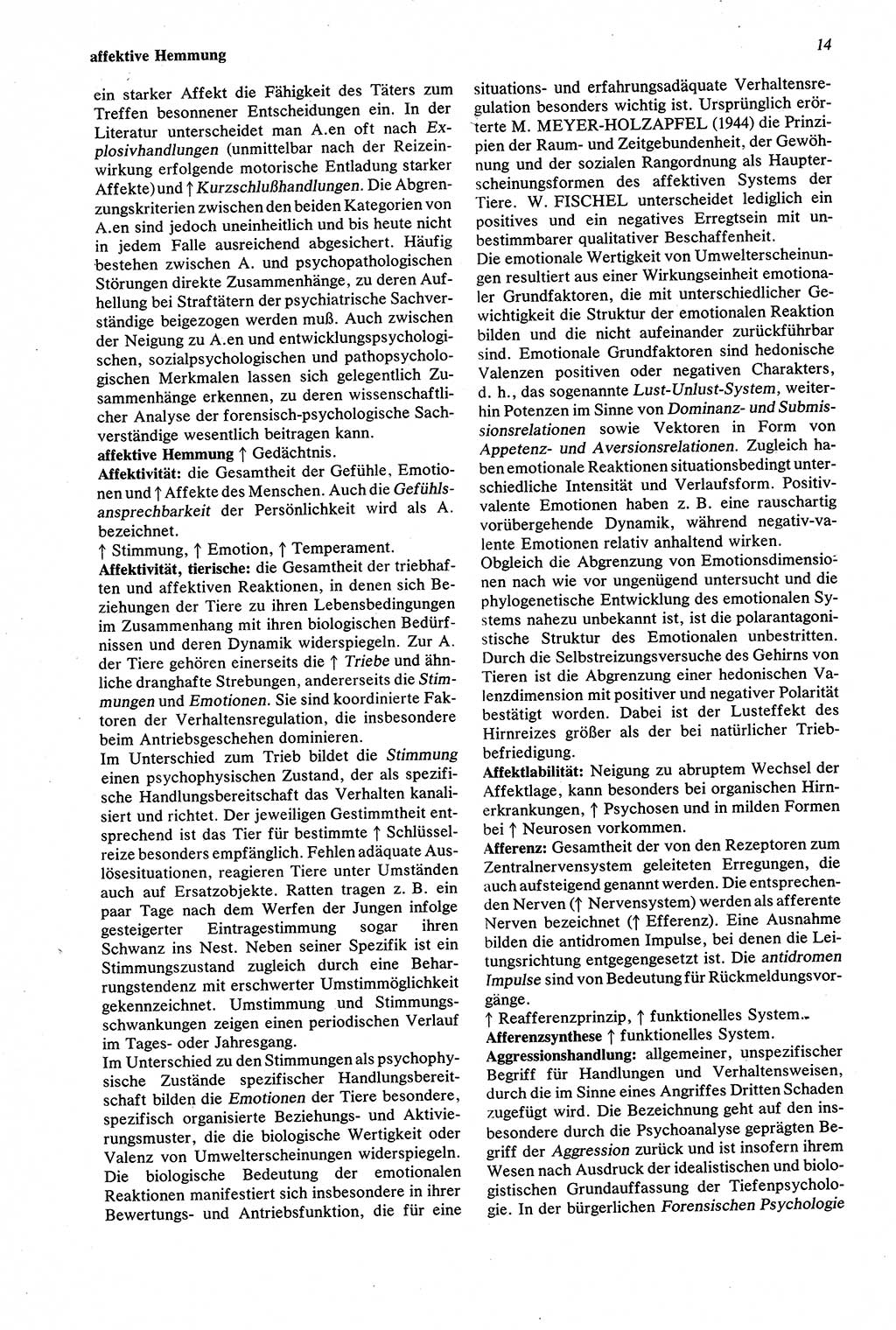 Wörterbuch der Psychologie [Deutsche Demokratische Republik (DDR)] 1976, Seite 14 (Wb. Psych. DDR 1976, S. 14)