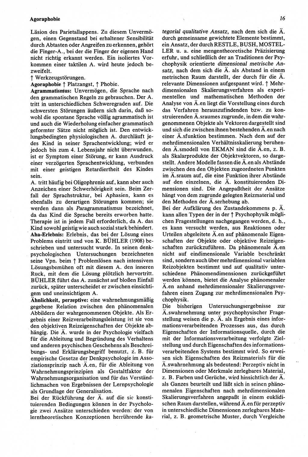 Wörterbuch der Psychologie [Deutsche Demokratische Republik (DDR)] 1976, Seite 16 (Wb. Psych. DDR 1976, S. 16)