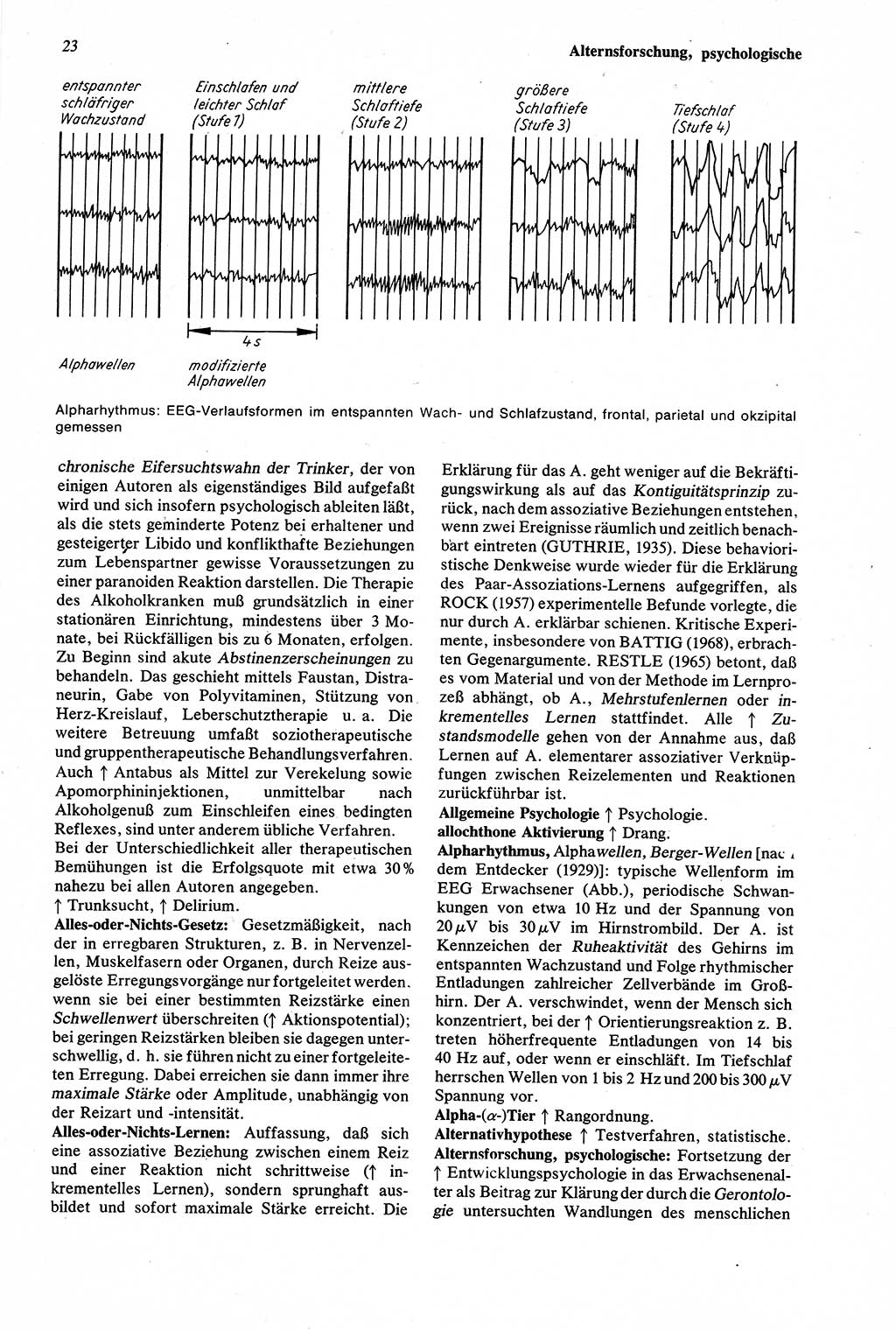 Wörterbuch der Psychologie [Deutsche Demokratische Republik (DDR)] 1976, Seite 23 (Wb. Psych. DDR 1976, S. 23)