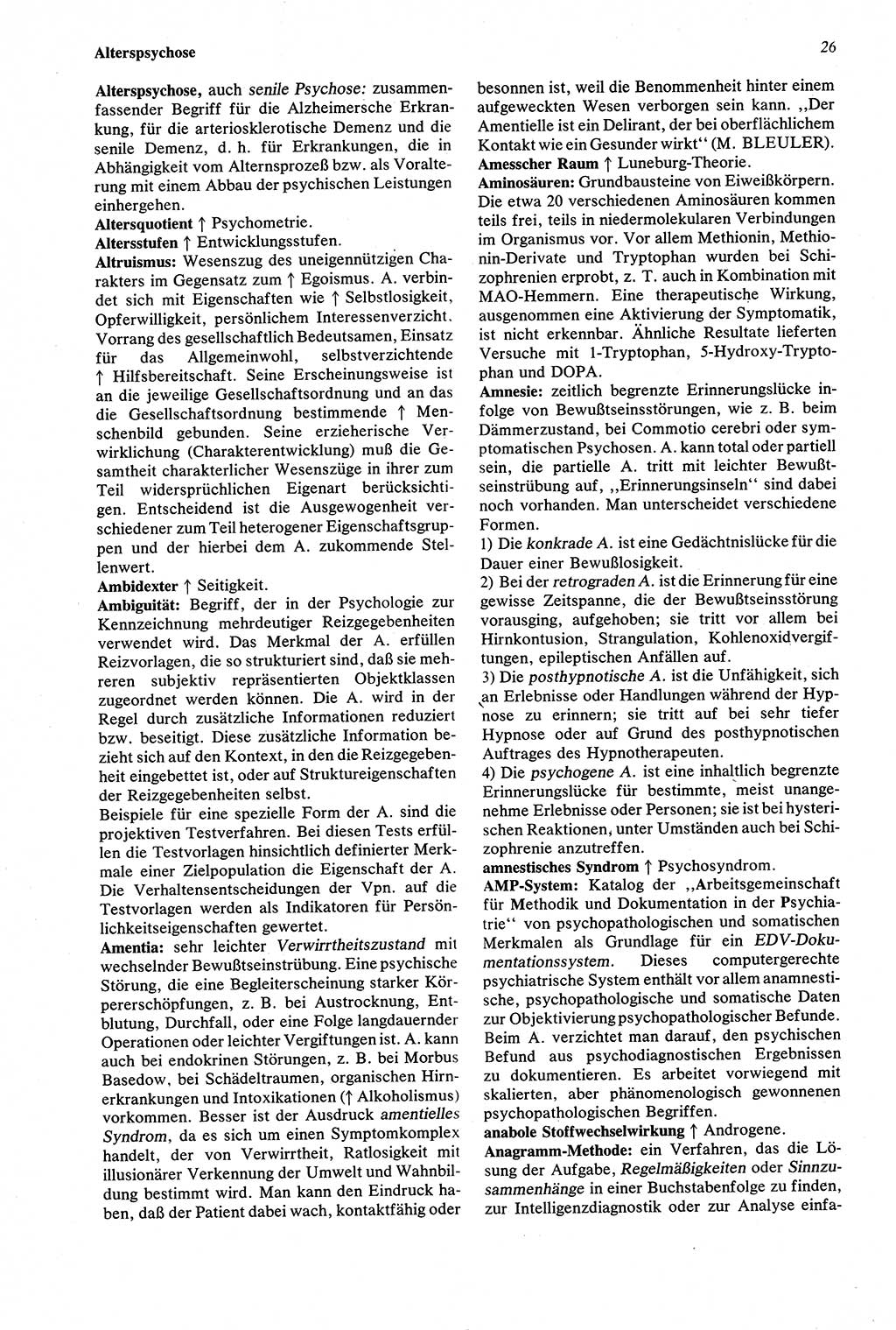Wörterbuch der Psychologie [Deutsche Demokratische Republik (DDR)] 1976, Seite 26 (Wb. Psych. DDR 1976, S. 26)