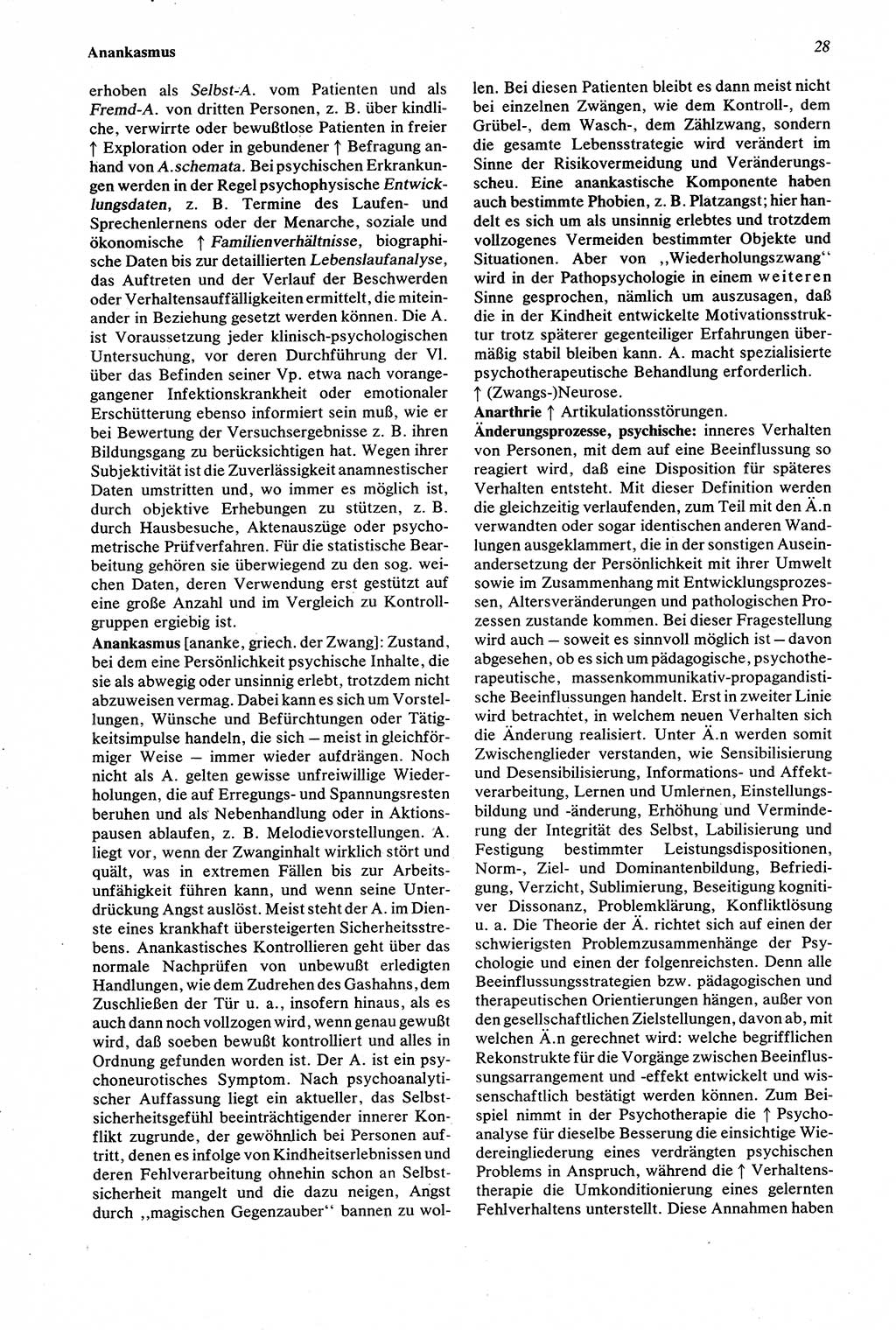 Wörterbuch der Psychologie [Deutsche Demokratische Republik (DDR)] 1976, Seite 28 (Wb. Psych. DDR 1976, S. 28)
